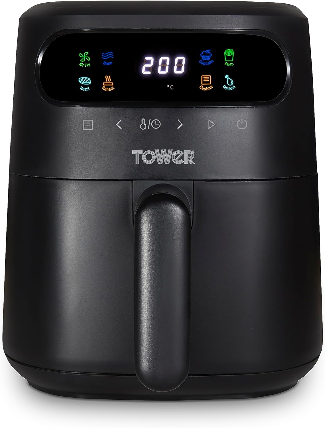 Tower, T17125, Vortx 3L Air Fryer with Colour Digital Display, Digital Control Panel & 7 One-Touch Pre-sets, 1200W, Black