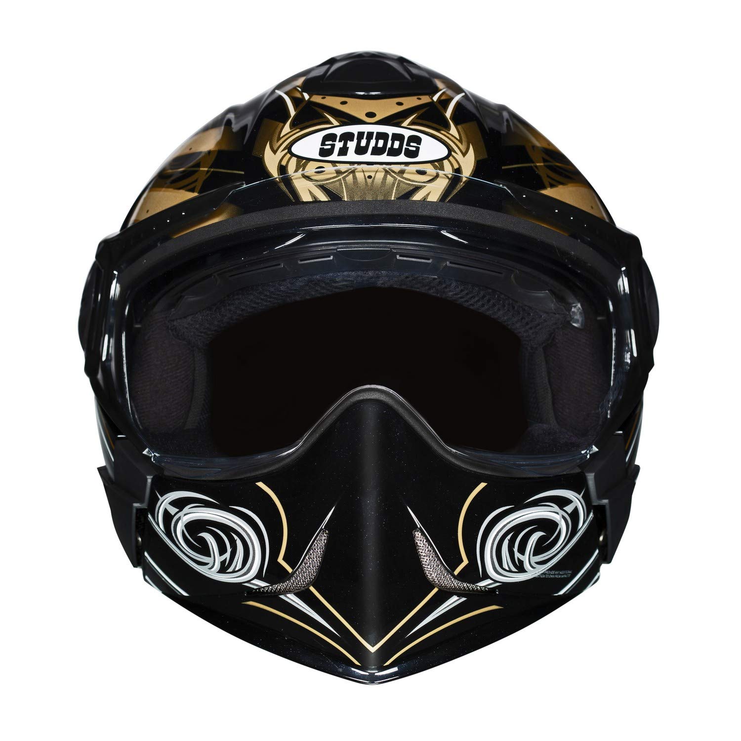 Studds Downtown D1 Flip Off Full Face Helmet Black Golden