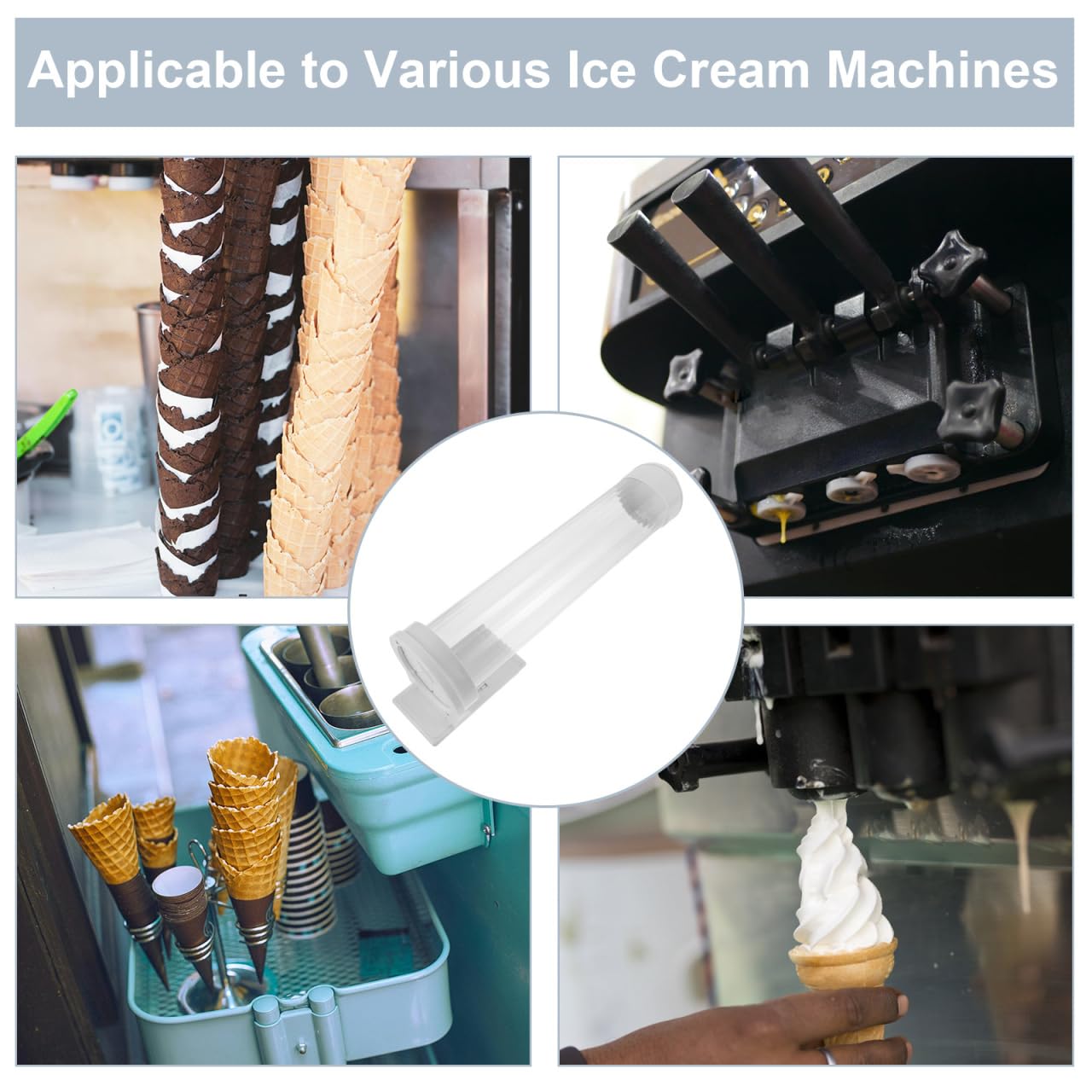 PRETYZOOM Distributeur de Cornets de Glace Présentoir Automatique pour Cornets Usage Commercial Événements Petits Commerces