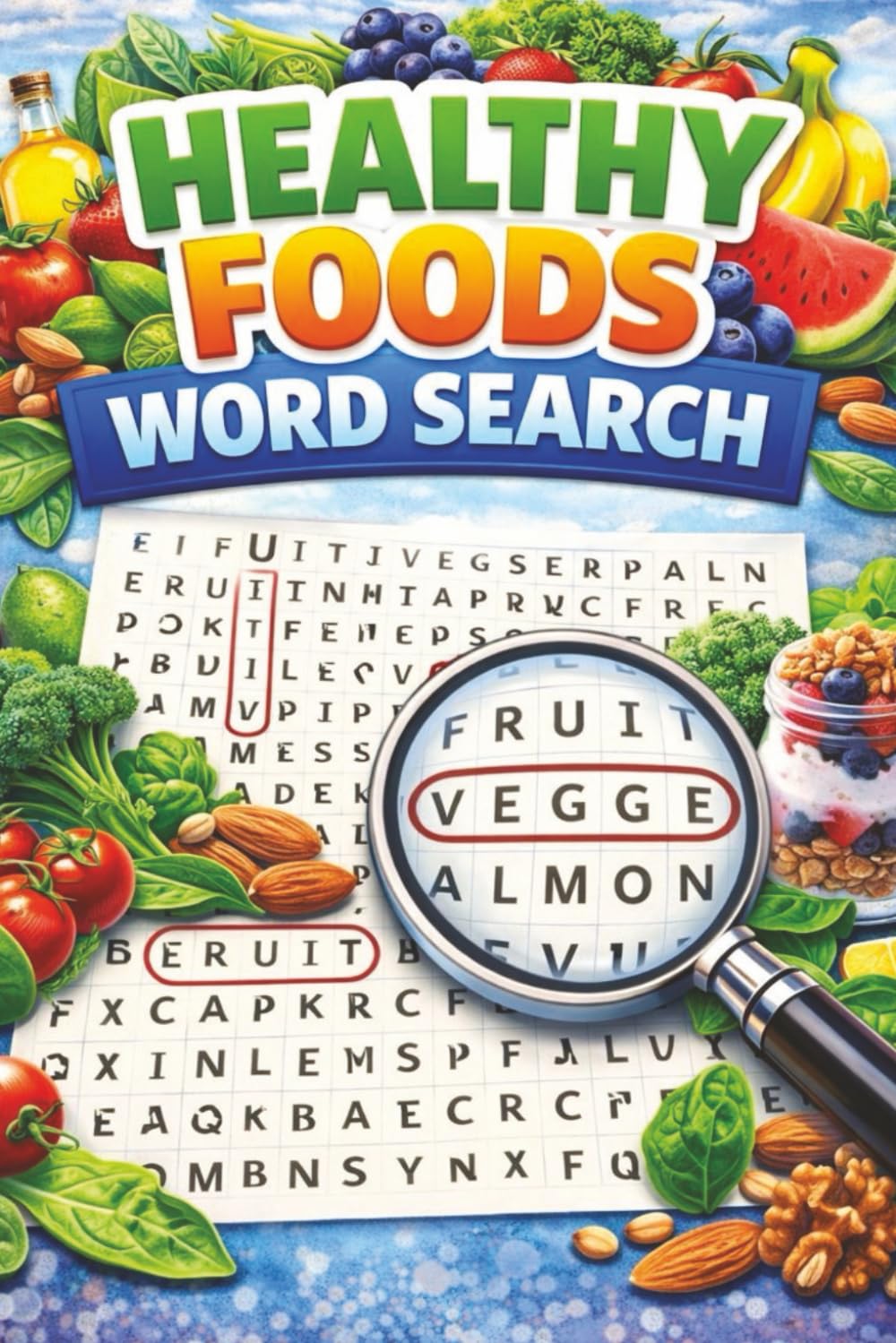 Healthy Foods Word Search Puzzle Book: A Fun and Educational Word Search Puzzle Book Featuring Fruits, Vegetables, and Nutritious Foods