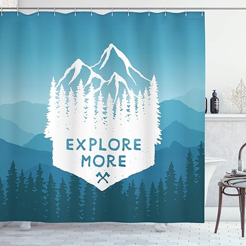 Miniatura 114 de Ambesonne Cortina de ducha amarilla, inspirada en pícnic, temática de los años 50, 60 y 70, estampado de lunares retro, juego de decoración de baño