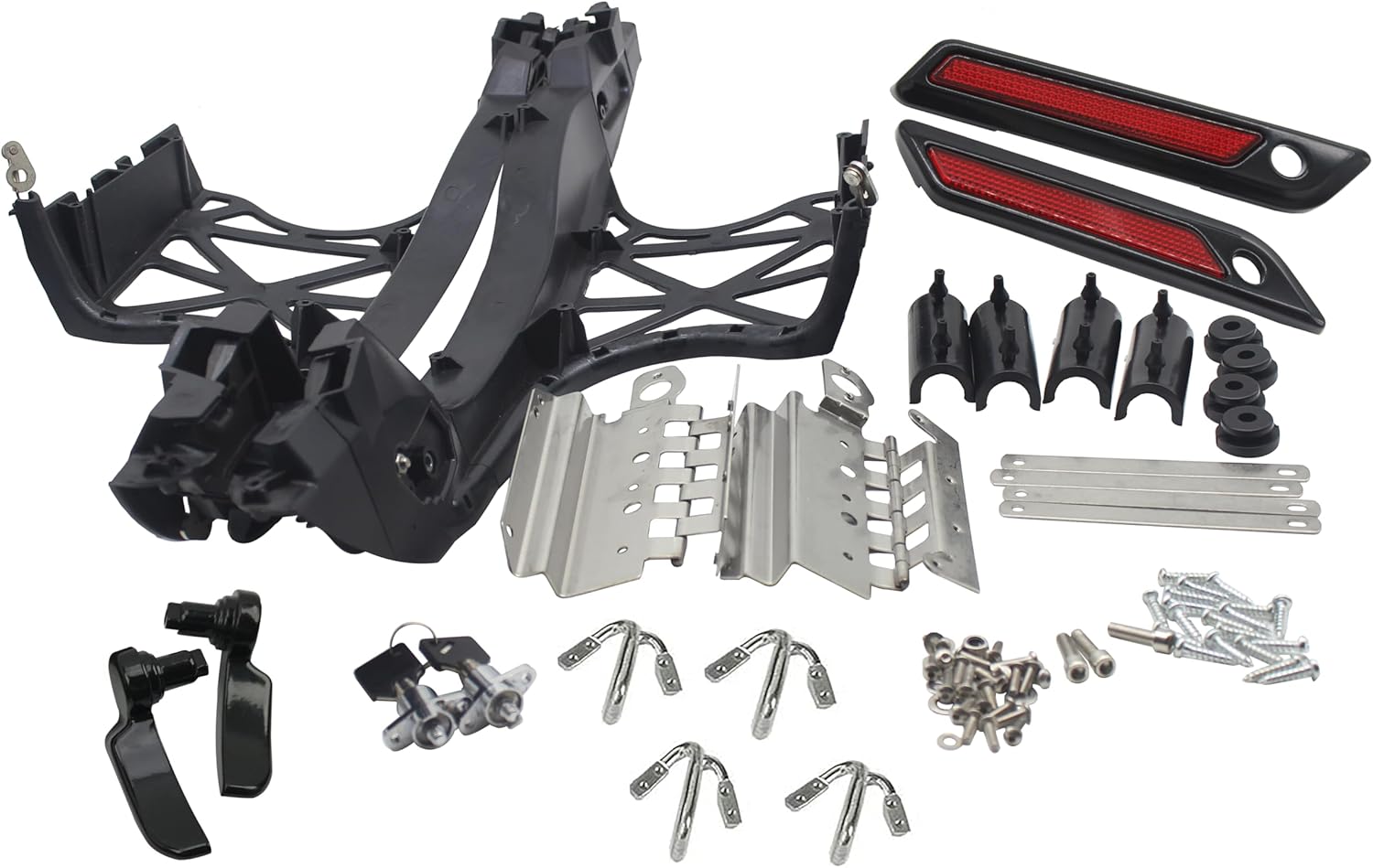 YHMOTO One Touch Opening Saddlebag Black Latch Lids Saddlebag Hardware Kit for