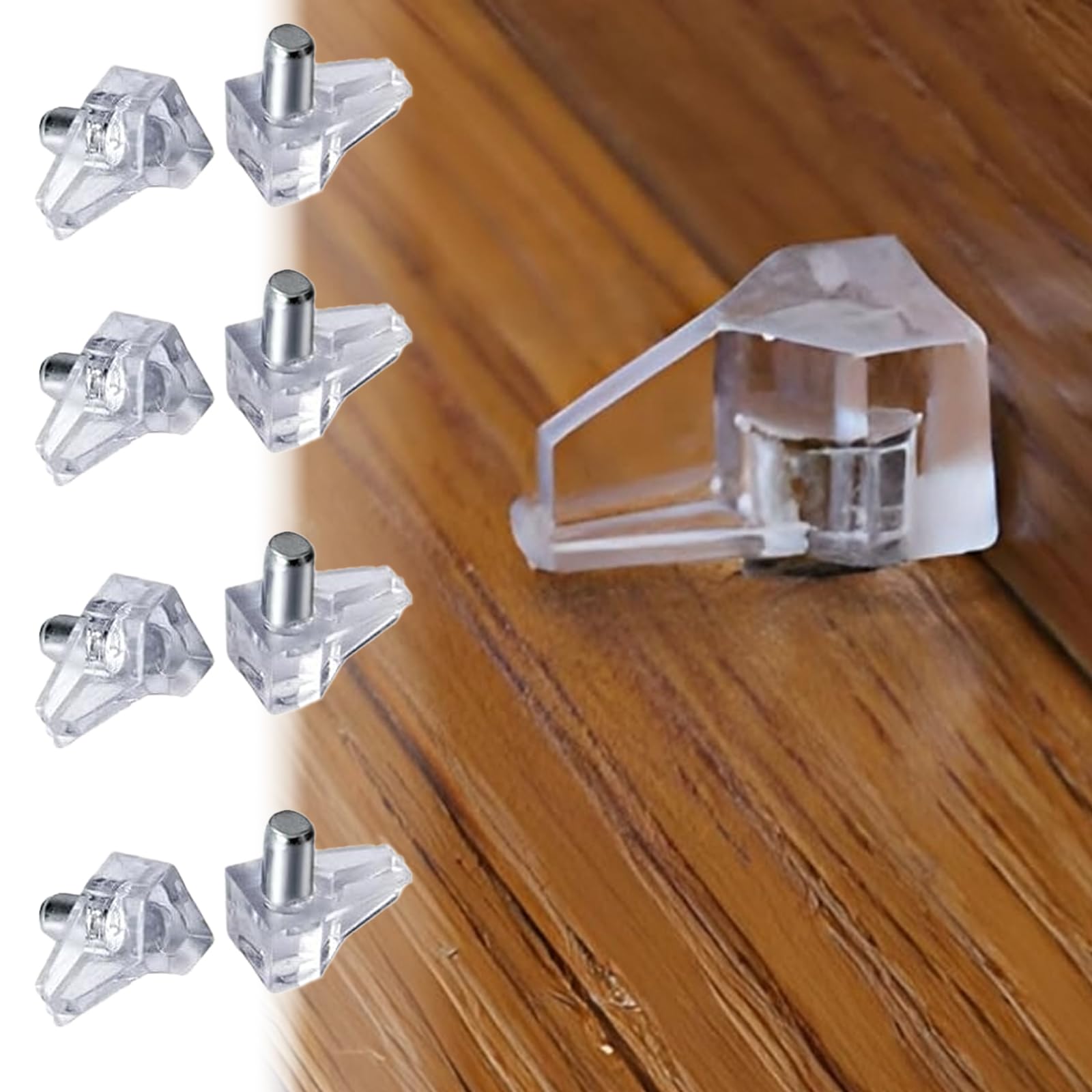 Taquet Étagère Plastique Blanc Tablette Bois Verre Meuble Support