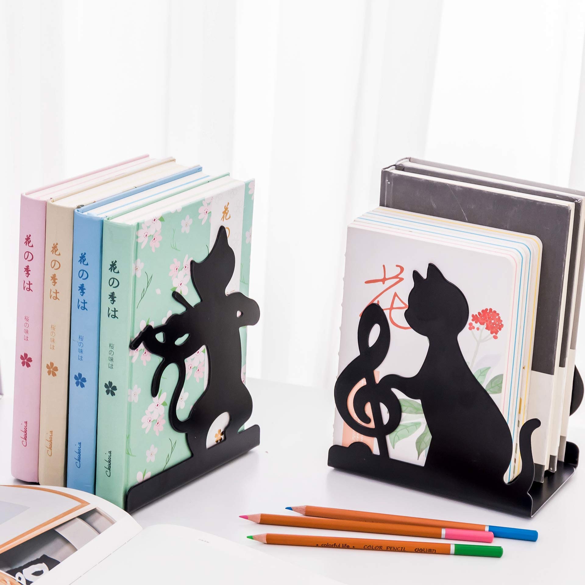 Fermalibri novità Gatto Creativo Supporto da scrivania in Metallo Studenti Bambini Bambini Fermalibri Titolare Decorazione della casa Forniture Scolastiche per Ufficio Regalo di ca