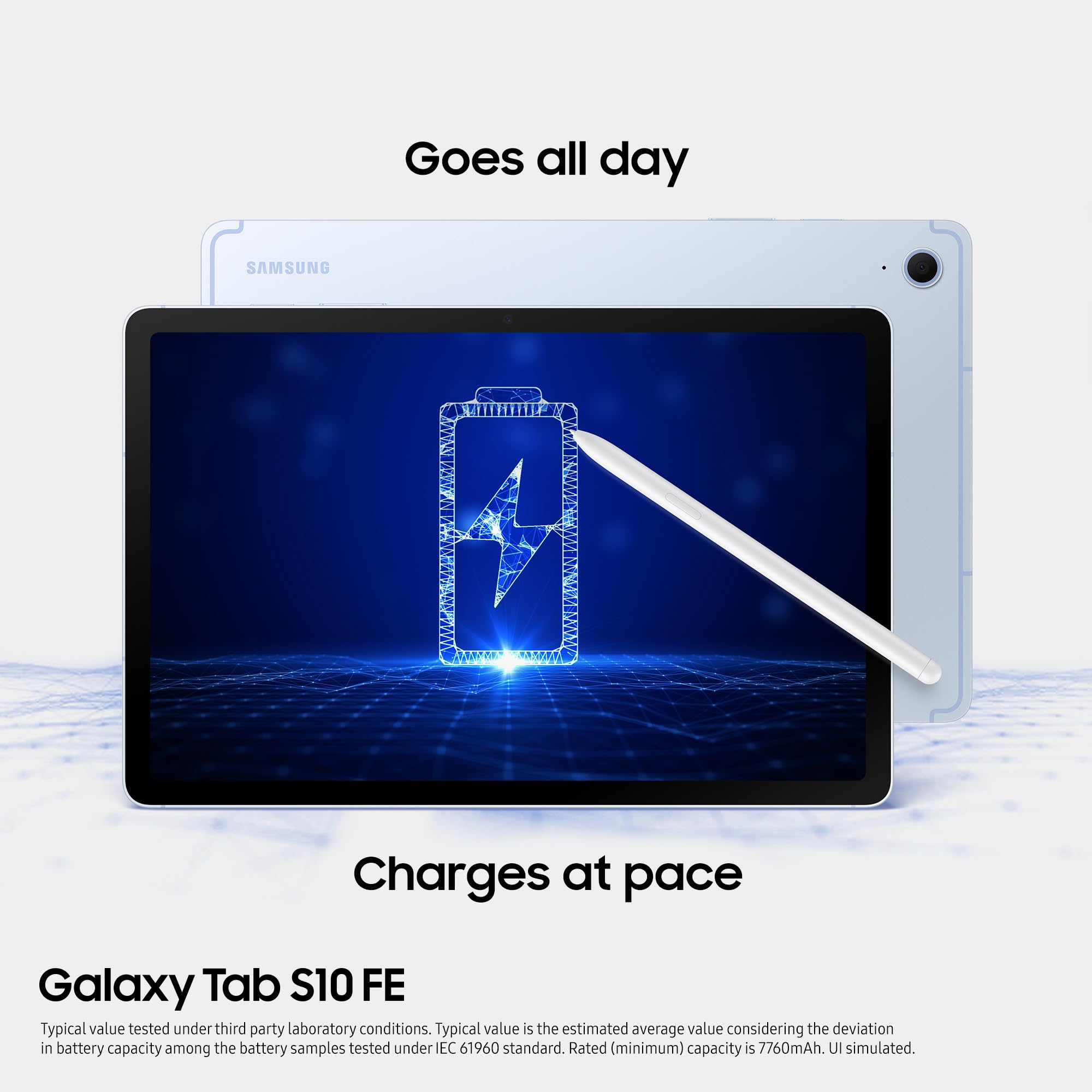 Samsung Galaxy S10 FE Android Tablet, Wifi, 128GB Storage, 8GB Memory, 10.9" Display, S Pen included, Long lasting Battery, Silver, 3 Year Extended Warranty (UK Version) — view 6