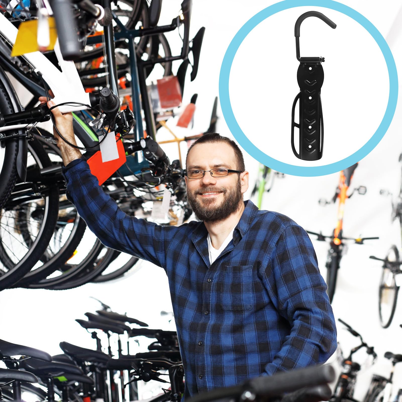 Didiseaon Soporte de Pared Capacidad de Carga de 50kg para Scooter y Bicicleta Gancho Metálico Negro para Montaje en Pared y Almacenamiento Vertical
