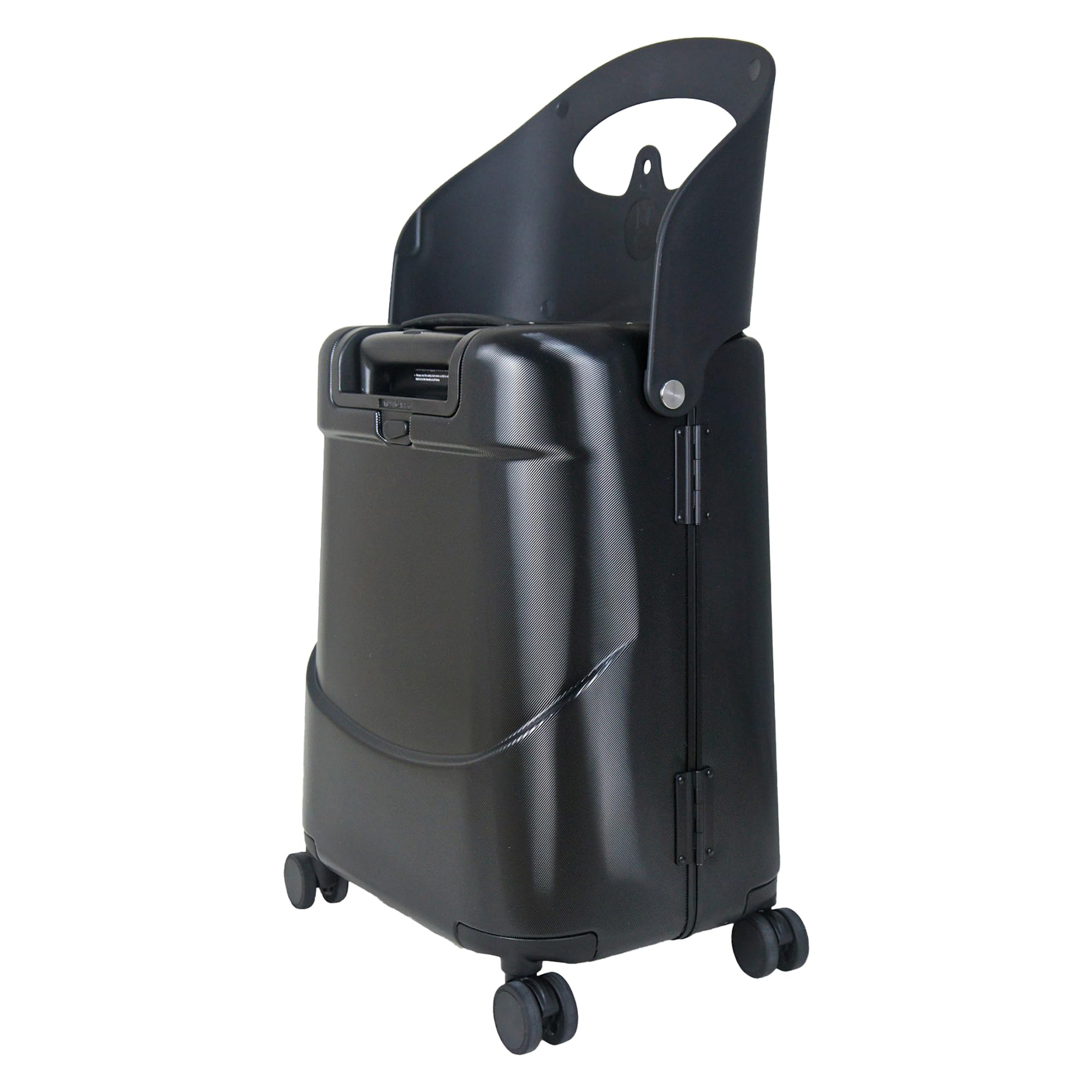 MiaMily 4-Wheel Carry-On Luggage with Seat – Ride-On Suitcase for Easy Family Travel, Seat Belt, 43L Hard Shell, Waterproof Pocket, Adjustable Handle,