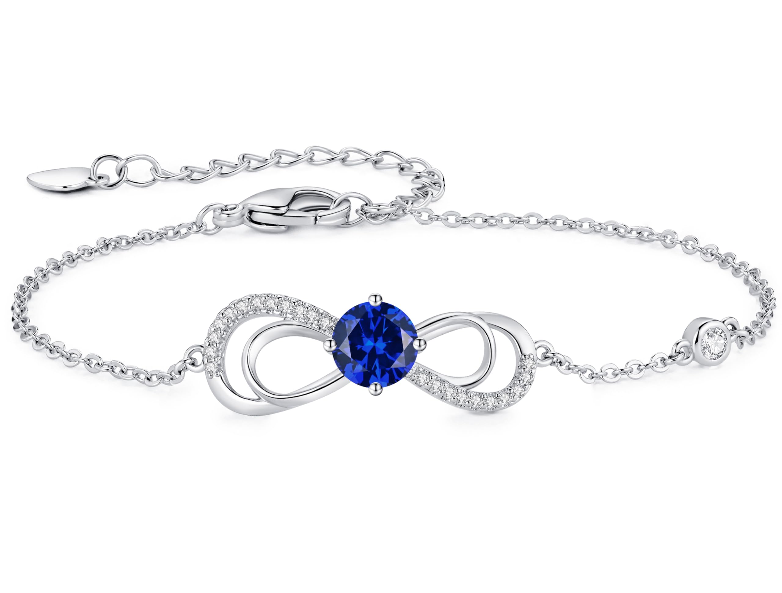 CDE Infinity Armband Damen Herz Geburtsstein Armkette Rosegold Kristallen Armkette Schmuck Muttertag Valentinstag Weihnachtsgeschenke Geburtstag Geschenke für Frauen Freundin Mama