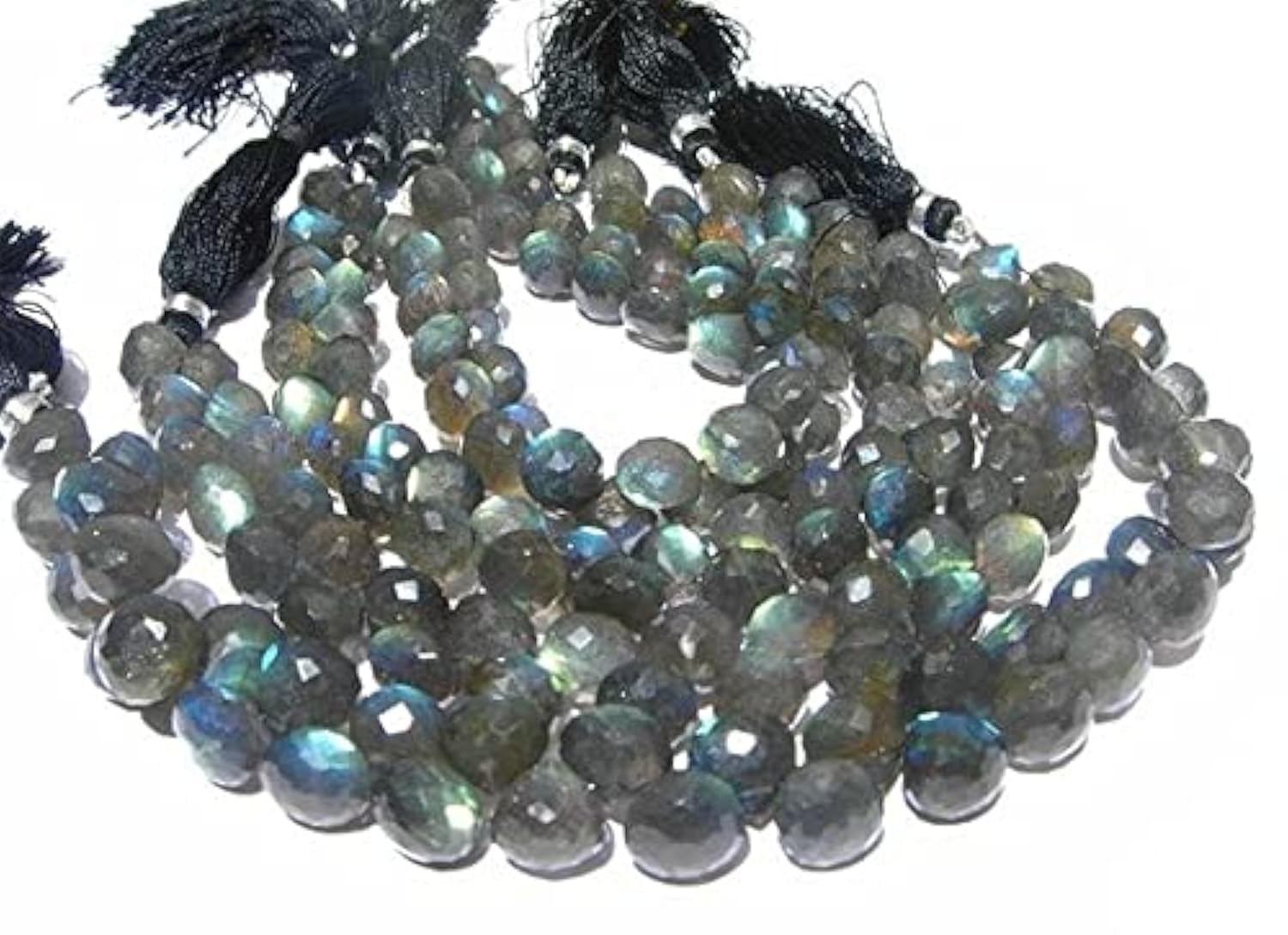Labradorite bleue micro facettée pour création de bijoux de perles oignons 7-8mm