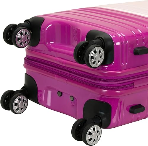 Miniatura 4 de Rockland - Equipaje Melbourne rígido y expandible de ruedas giratorias, Dos tonos magenta), F145-2TONEWHITE