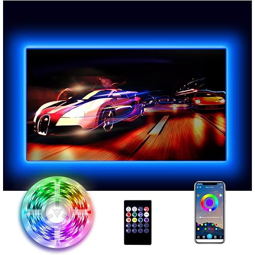 DAYBETTER Led Lights for TV 55 inch,12.5 ft TV Led Backlight 65 inch TV Led Lights,USB Led Strip Lights for TV 55-65 inch with Remote,TV Lights Behind Change with TV,Ambient Lighting,Gaming Room Decor