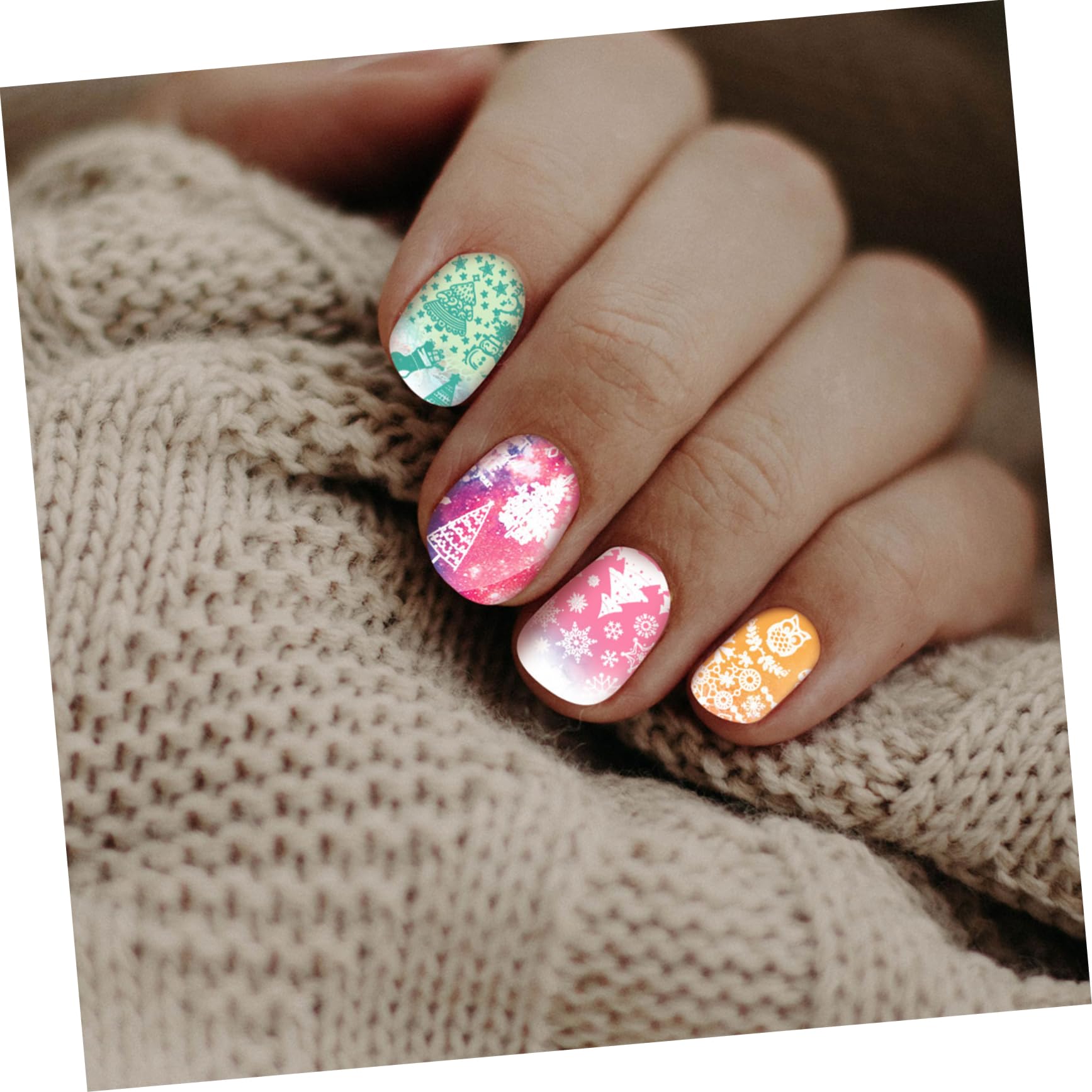 Healvian 30pezzi Piastre Per Stampa Unghie Natalizie Kit Di Stamping Per Nail Art Con Temi Di Natale Come Alberi e Fiocchi Di Accessori Manicure Per Decorazioni Festive