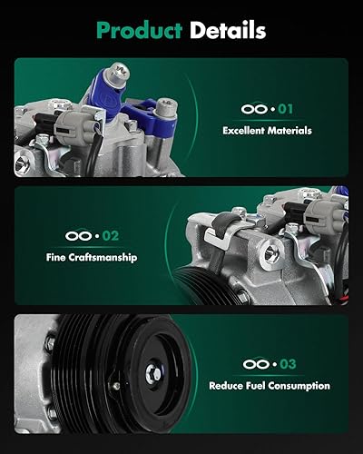 Miniatura 6 de SCITOO Compresor de CA para 2012-2015 para Mercedes-Benz C250 1.8L para C300 3.5L para ML350 3.5L para SLK250 1.8L CO 11480C