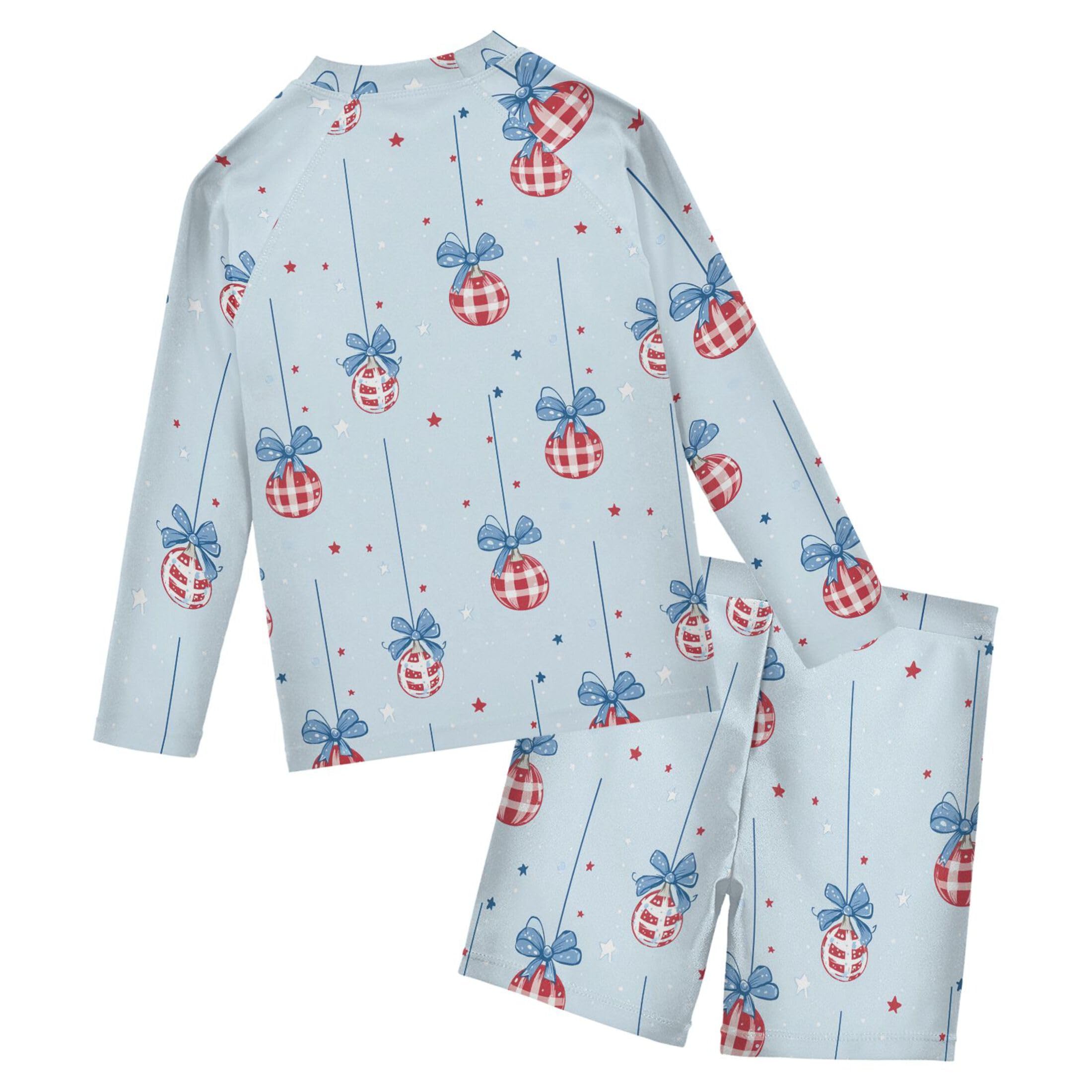 July 4th Independence Day Boys Rash Guard Swimsuits Set for Boys Long Sleeve Swim Shirts Bathing Suits B0404553