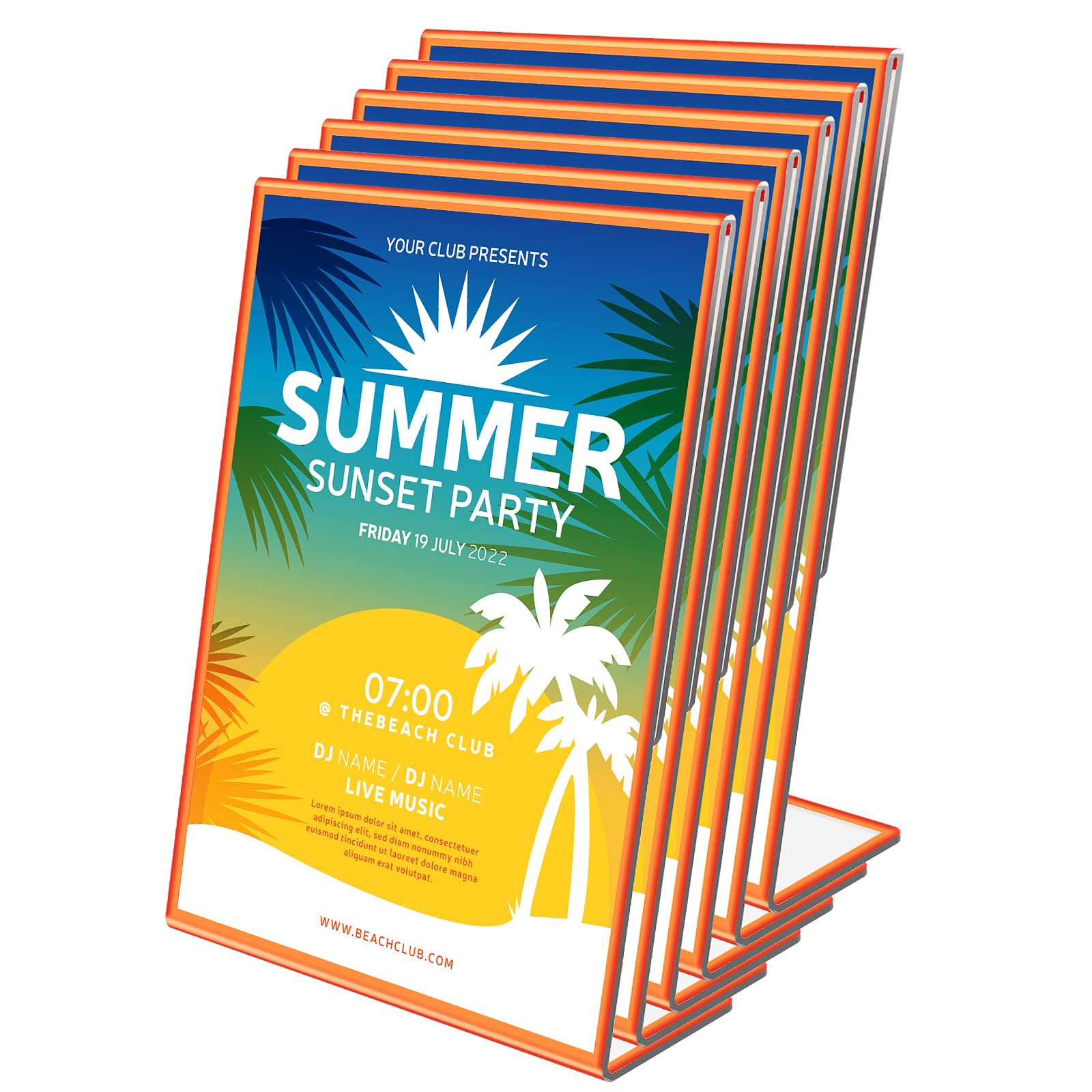 Buy Danoni Acrylic Frames Sign Holders 6Pack 8.5x11'' Gradient Flyer