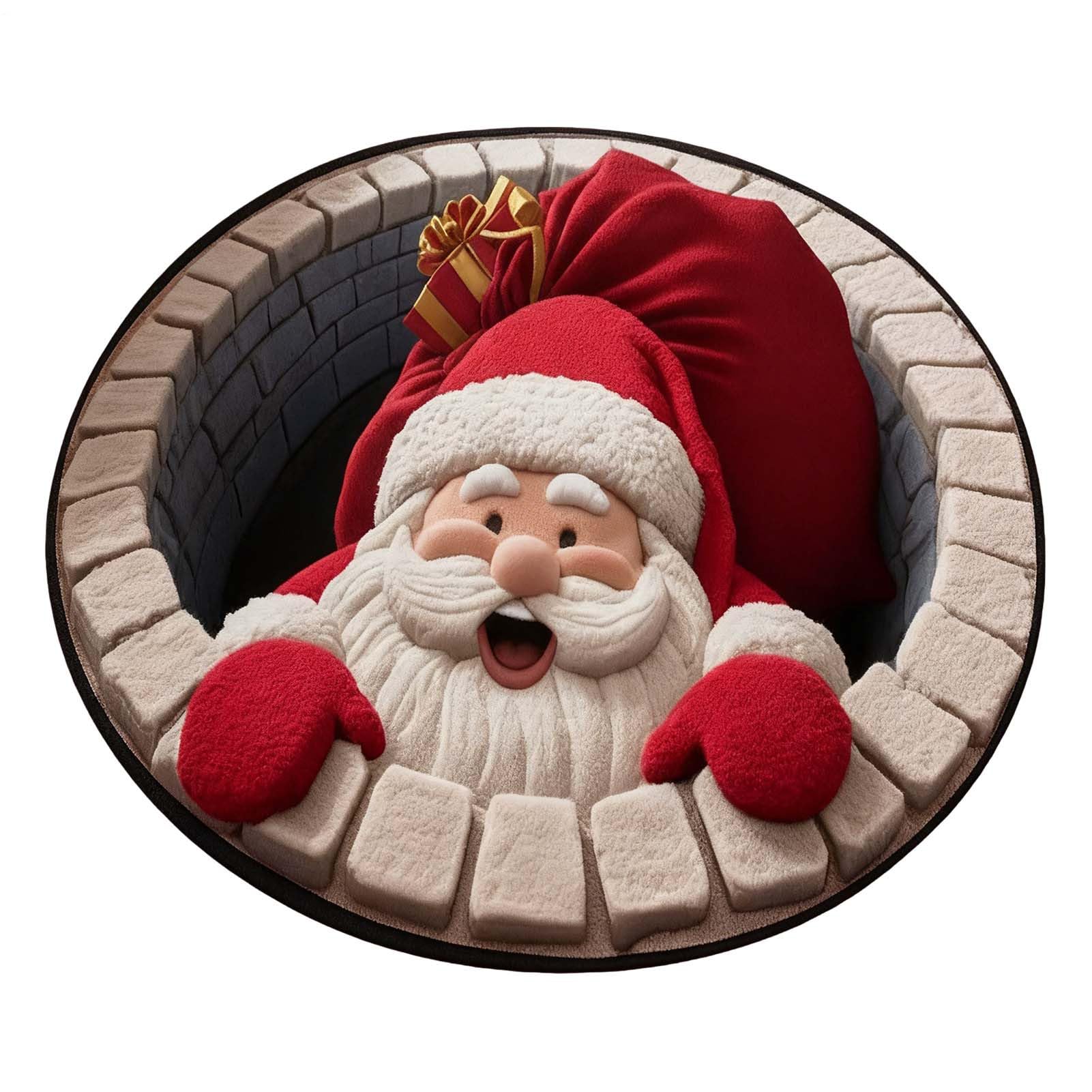 Tapis doux 3D décoration de Noël festive pour porche et salon