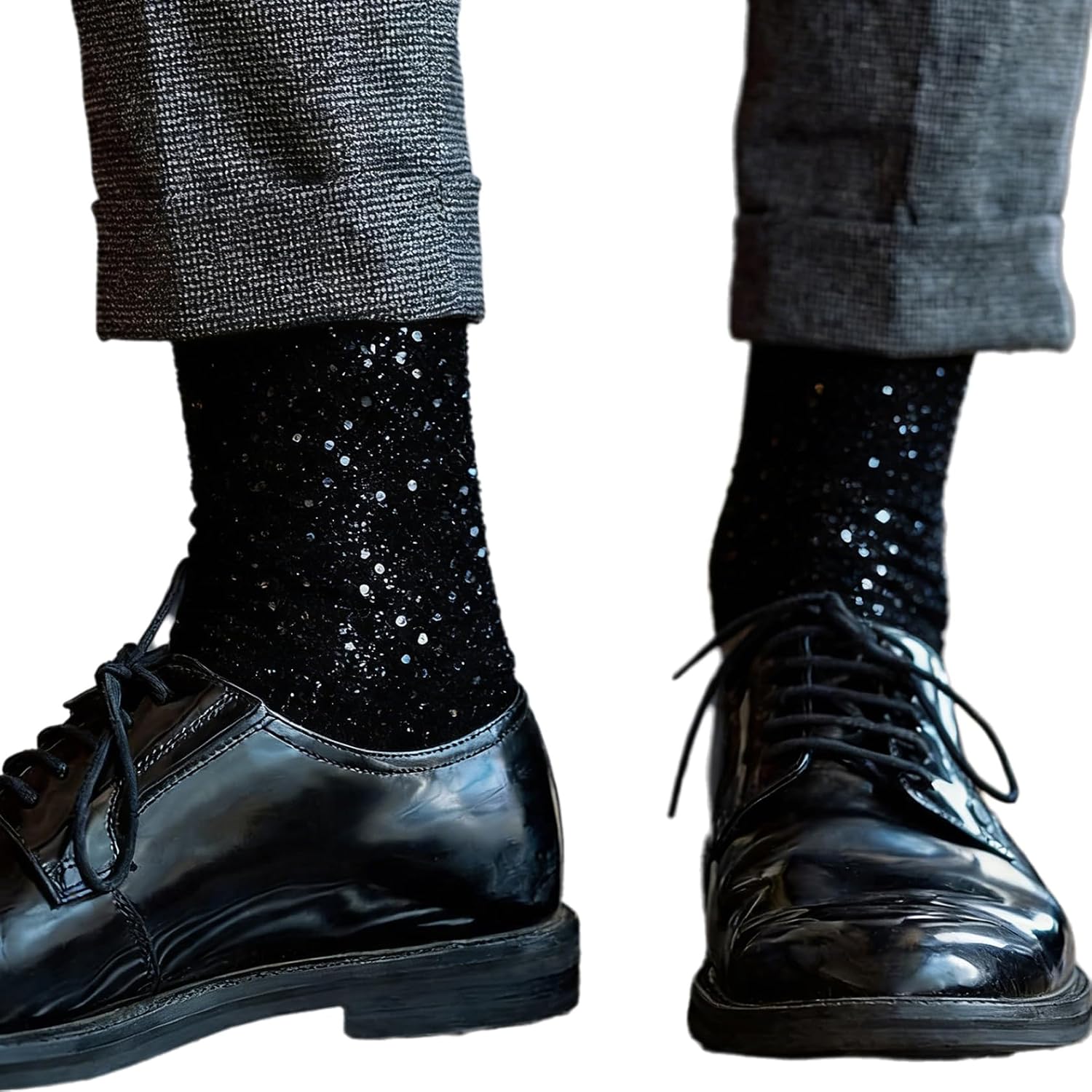Jugaoge Silver Sequin Dance Socks, Sparkle Party Costume Cuffs, Shiny Sock Covers For Dance Party