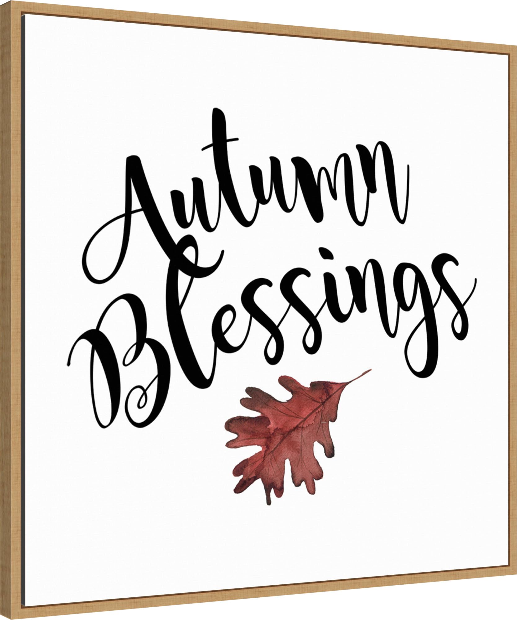 Amanti Art Framed Canvas Wall Art 30x30 Autumn Blessings Portfolio, Framed Wall Art Canvas, Typography Artwork, Modern Decor, Large Poster Painting for Living Room, Bedroom, Bathroom,