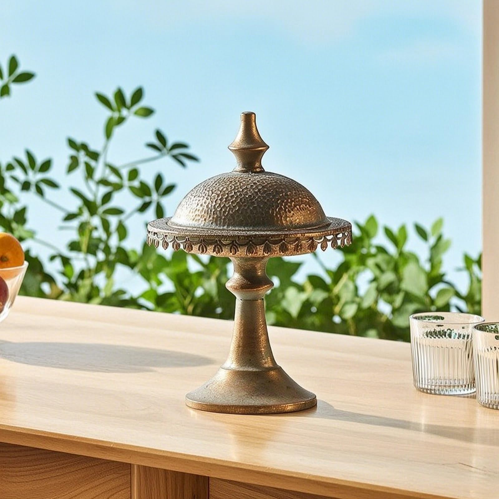 Plat sur Pied En Fer Texturé Plateau à Fruits sur Pied Décoratif Présentoir à Fruits pour Décorateurs D'intérieur, Photographes, Stylisme Photo , A3394