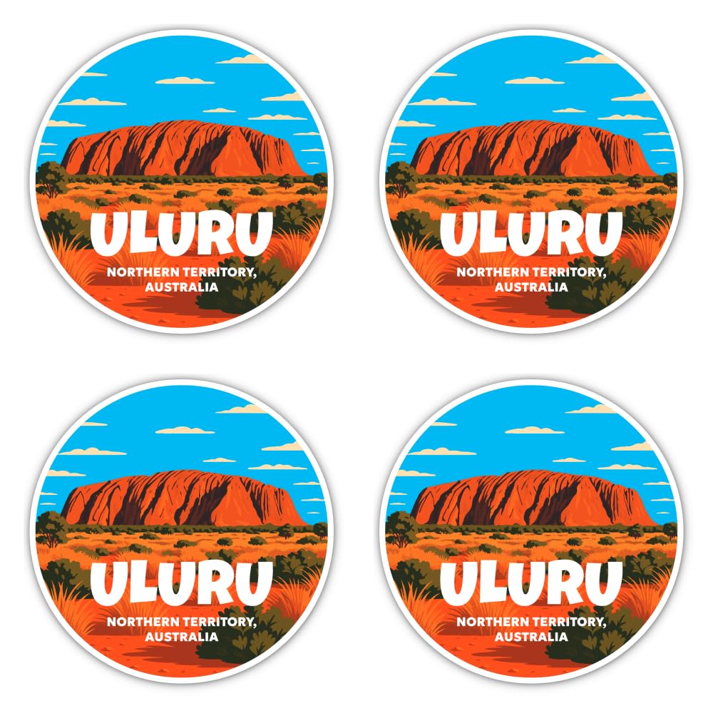 Havati Vibe Sticker. 4 X Uluru Northern Territory Australia Xxl Round Stickers 150 Mm