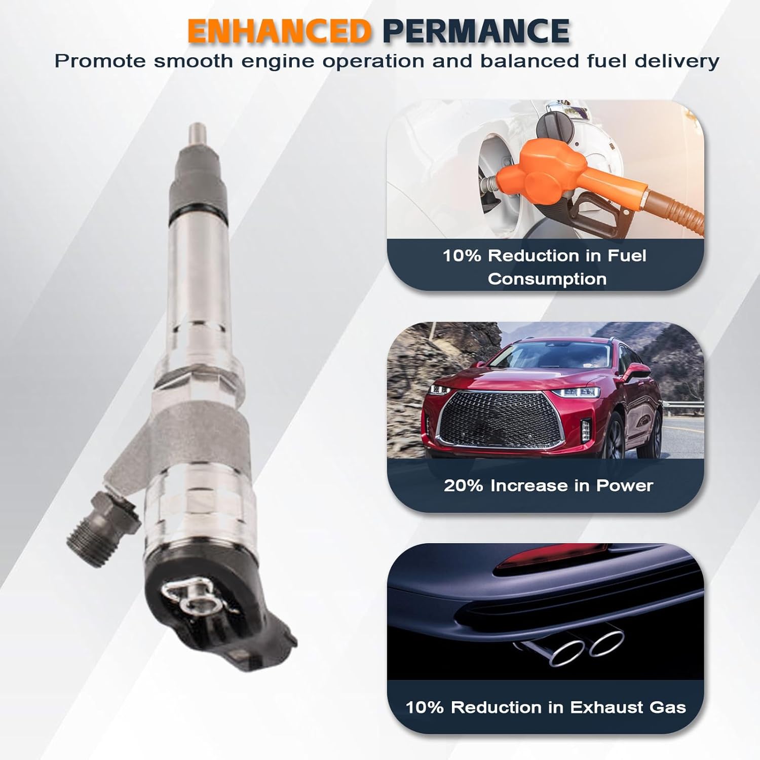 PANGOLIN Diesel Fue Injector for Chevy GMC Duramax 6.6L LLY Express Silverado Savana Sierra 2500 3500 2500HD 3500HD 2004-2005, Replace OE 0445120027 0986435504 97303657, 98002368