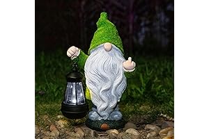 Flocked Garden Solar Gnome House