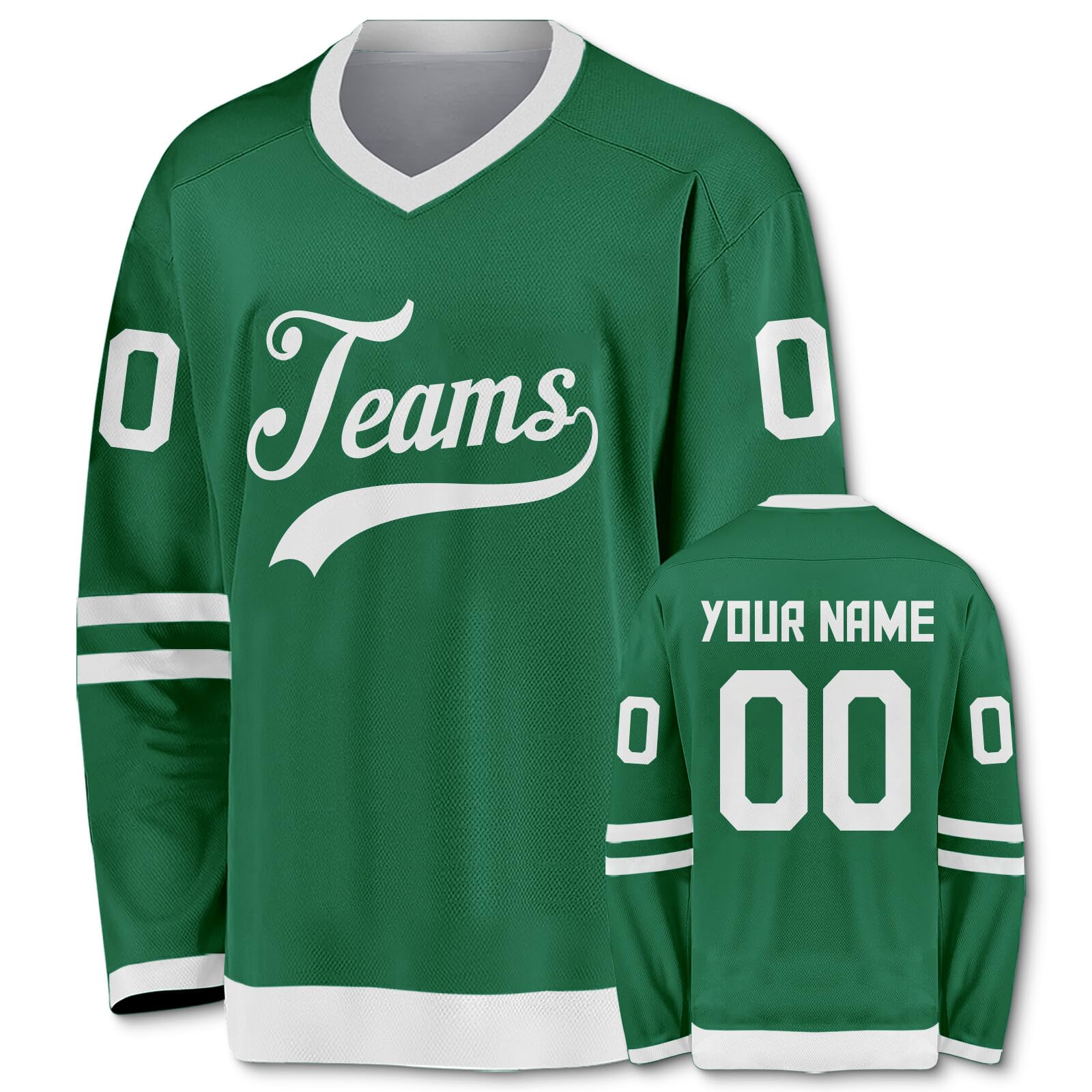 Custom Ice Hockey Jersey Hip Hop Personalized Printed Long Sleeves Hockey Jersey Custom Gift for Men Women Youth Kid