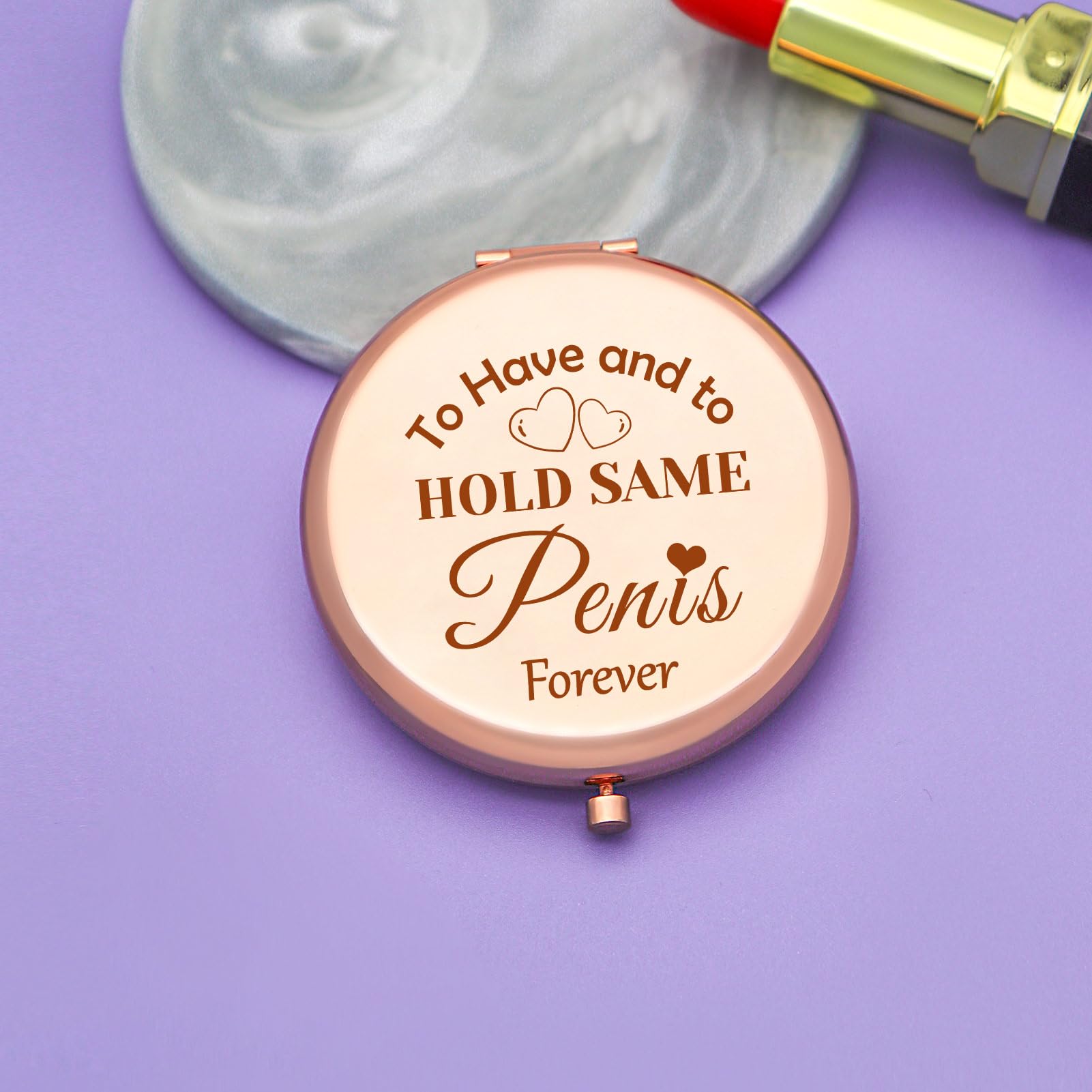 Funny Bridal Shower Gifts Portable Compact Mirror Funny Engagement Gifts for Women Bachelorette Party Gifts Folding Makeup Mirror Bride to Be Gifts for Girls Wedding Gifts Valentine's Day Gifts - Image 4