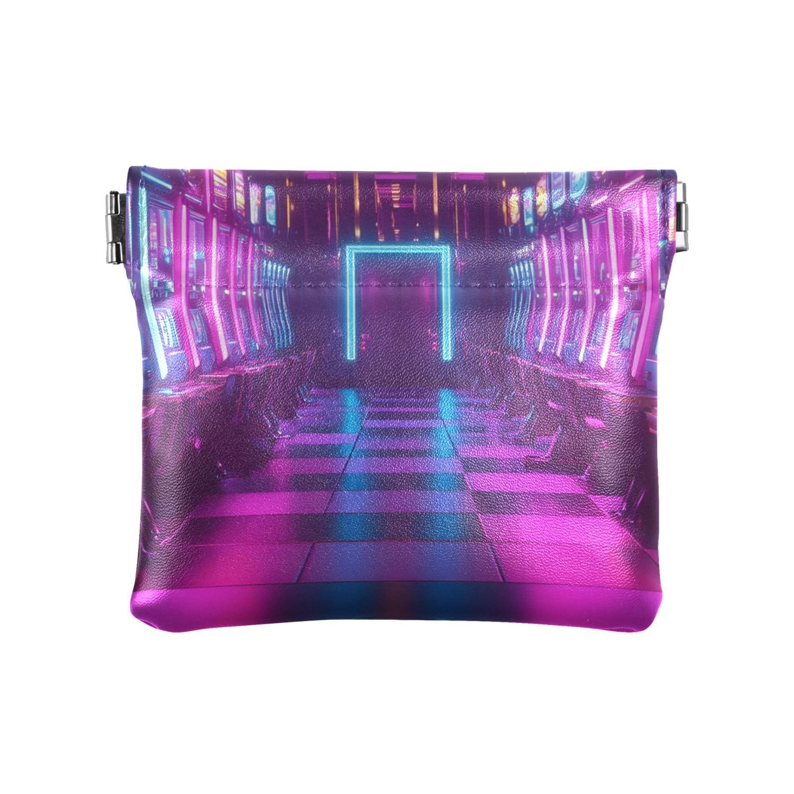 Slot Machines Neon Small Wallets, Coin Holder Pouch, Coin Purse for Girls