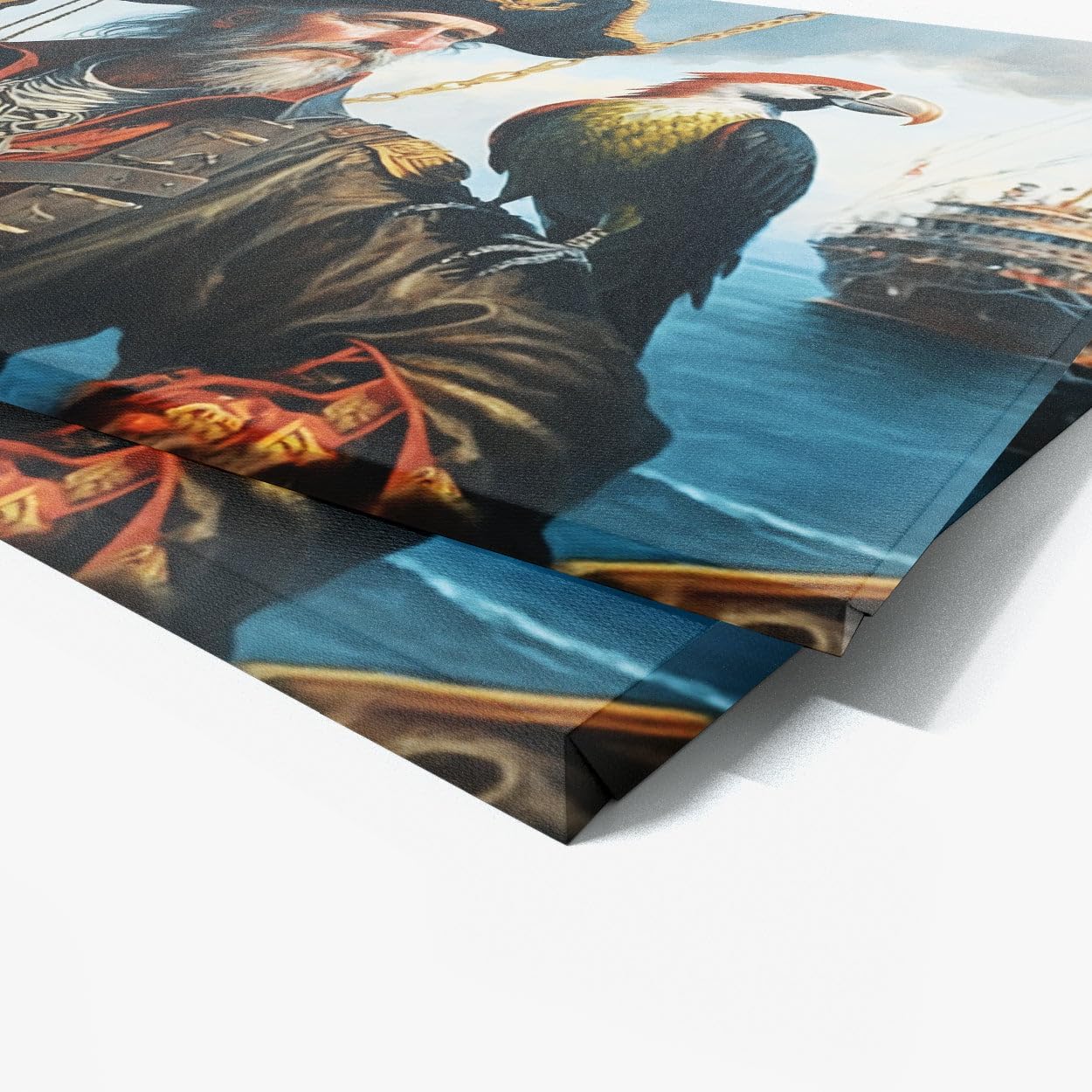 Sense Canvas Pirate Parrot 53 Canvas Art - Home Decor Wall Art Print Poster Painting Large 40x30 / 0.75"