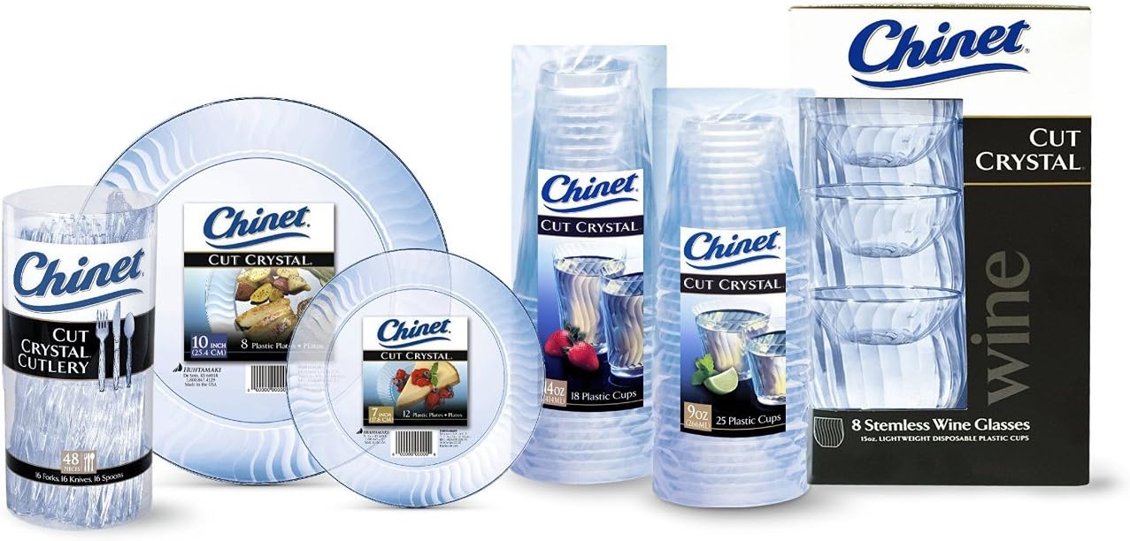 Chinet Cut Crystal Clear Plastic 10 inch Plates 20 ct.