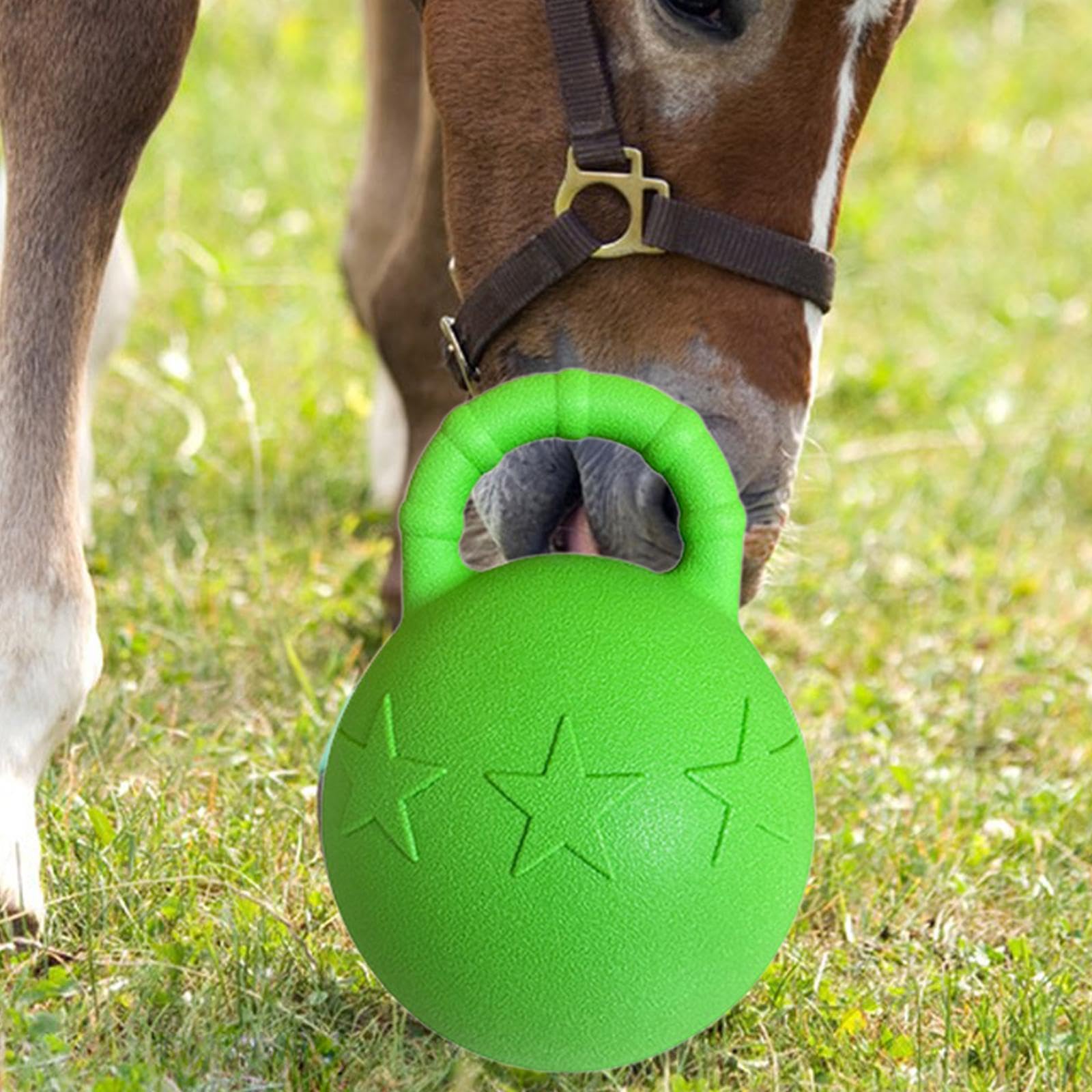 Pferde Spielball, Hundespielzeug, Haustierbedarf, 25 cm Elastischer Gummiball für Mittelgroße Und Große Hunde, mit Griff Zum Spielen
