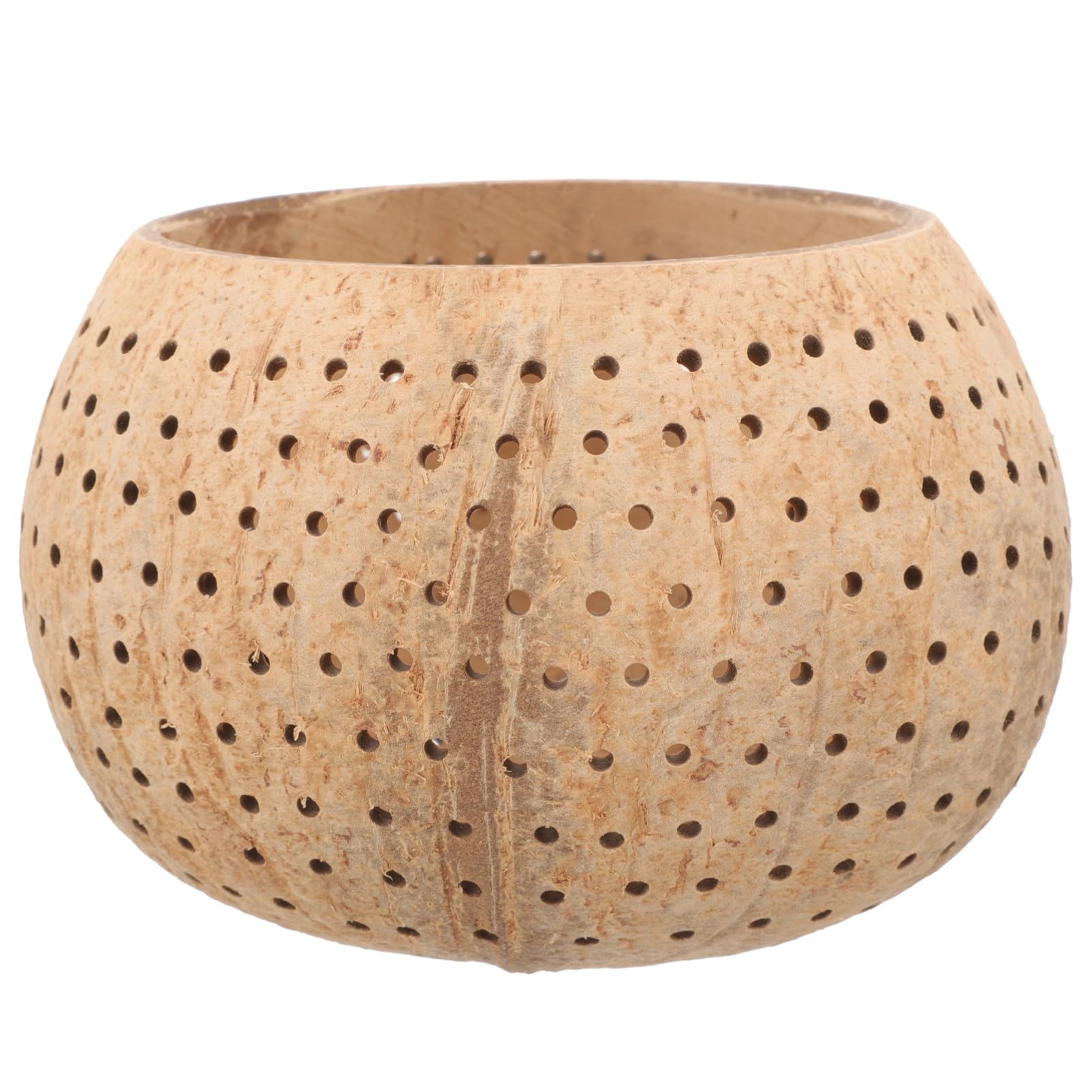 GOOHOCHY Hollow Coconut Shell Candle Bowl Decorative Desktop Storage Holder for Home Party Wedding Unique Chic Design for Candles Snack Storage