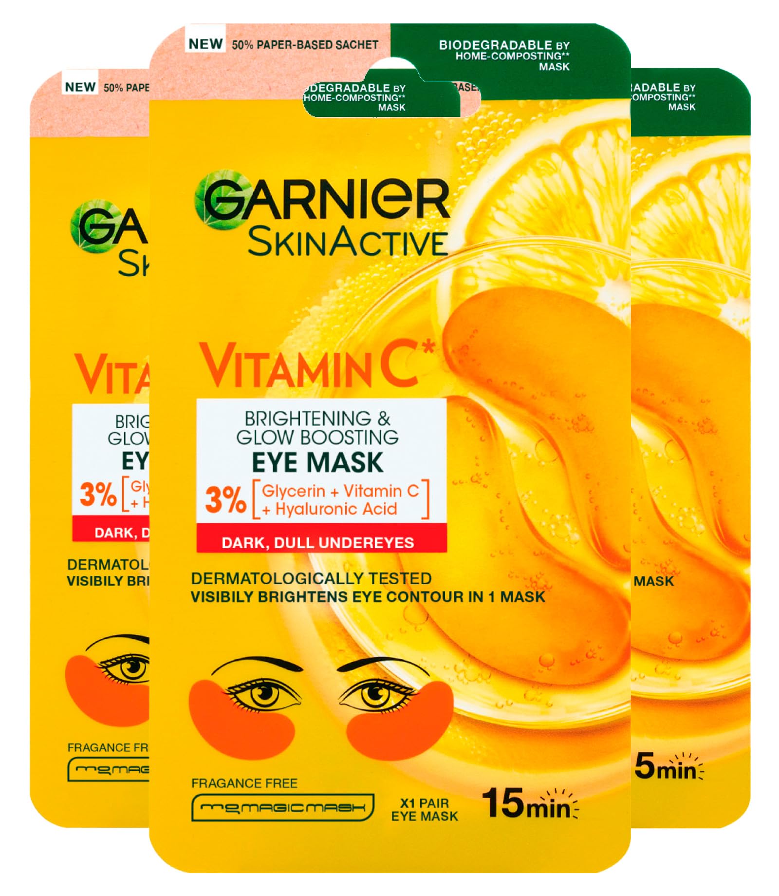3x Garnier SkinActive Hydra Bomb Mascarilla Facial en Tela Hidratante y Matificante con Té Verde y Ácido Hialurónico — view 29