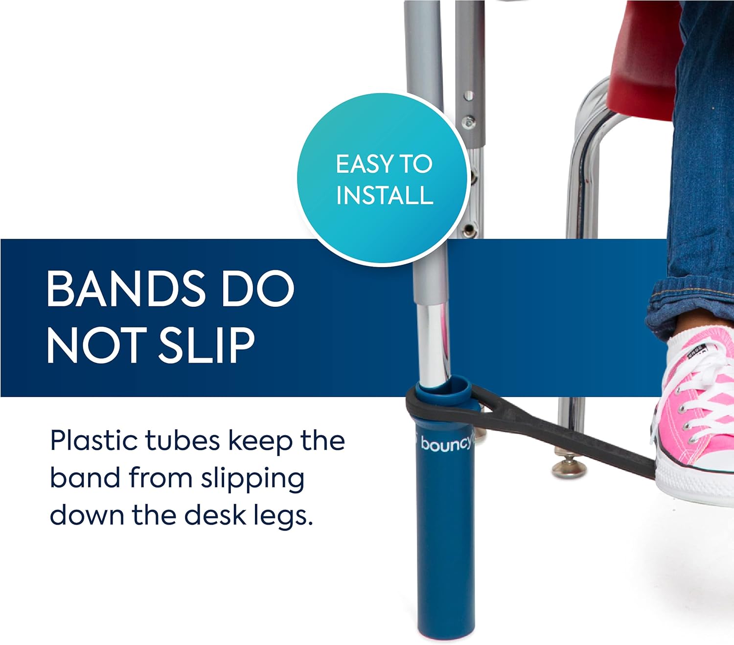 Bouncy Bands for Desks (Blue support pipes) by Bouncy Bands