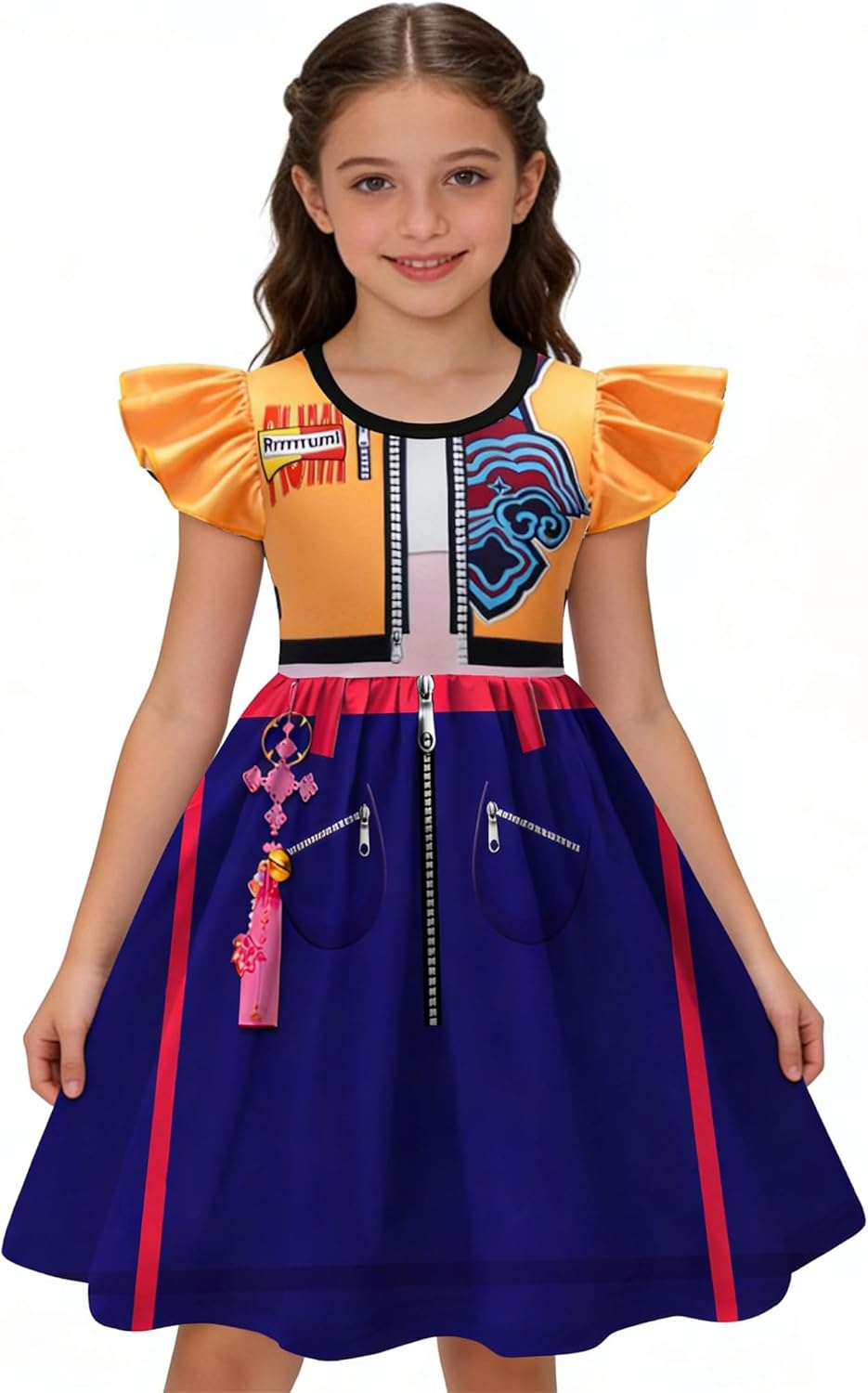 Girls' Rumi Princess Cartoon Print Pop Daily Dress