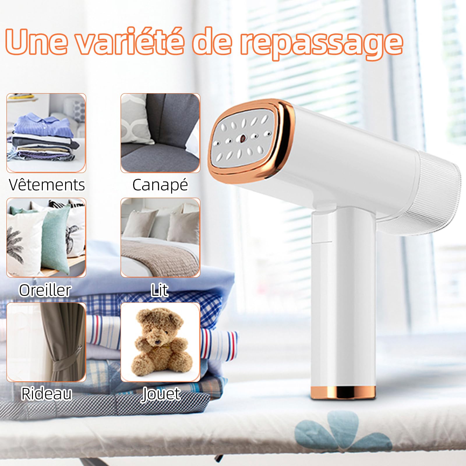 Definitrice a vapore verticale, ferro da stiro verticale portatile 1000 W 150 ml, Vapore a vapore, adatto a tutti i tessuti, casa, viaggi, casa e ufficio