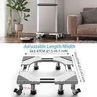 DEWEL Mosógép Alap 4 Lábbal és 4 Kerékkel, 500 kg Terhelhetőség, Hűtőhöz és Szárítógéphez - White(4 Feet + 4 Wheels) 6