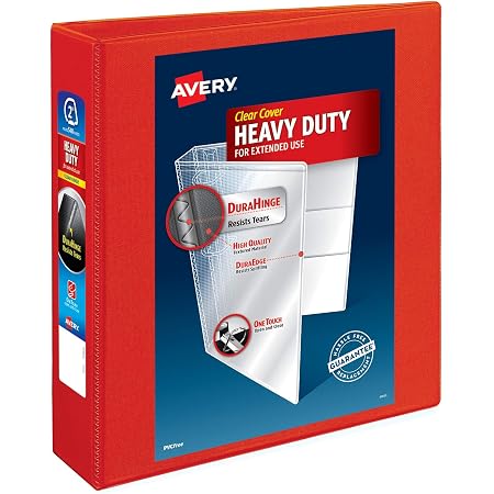 Amazon Com Avery Heavy Duty View Binder 3 One Touch Rings 670 Sheet Capacity Durahinge Black 3 Office Products