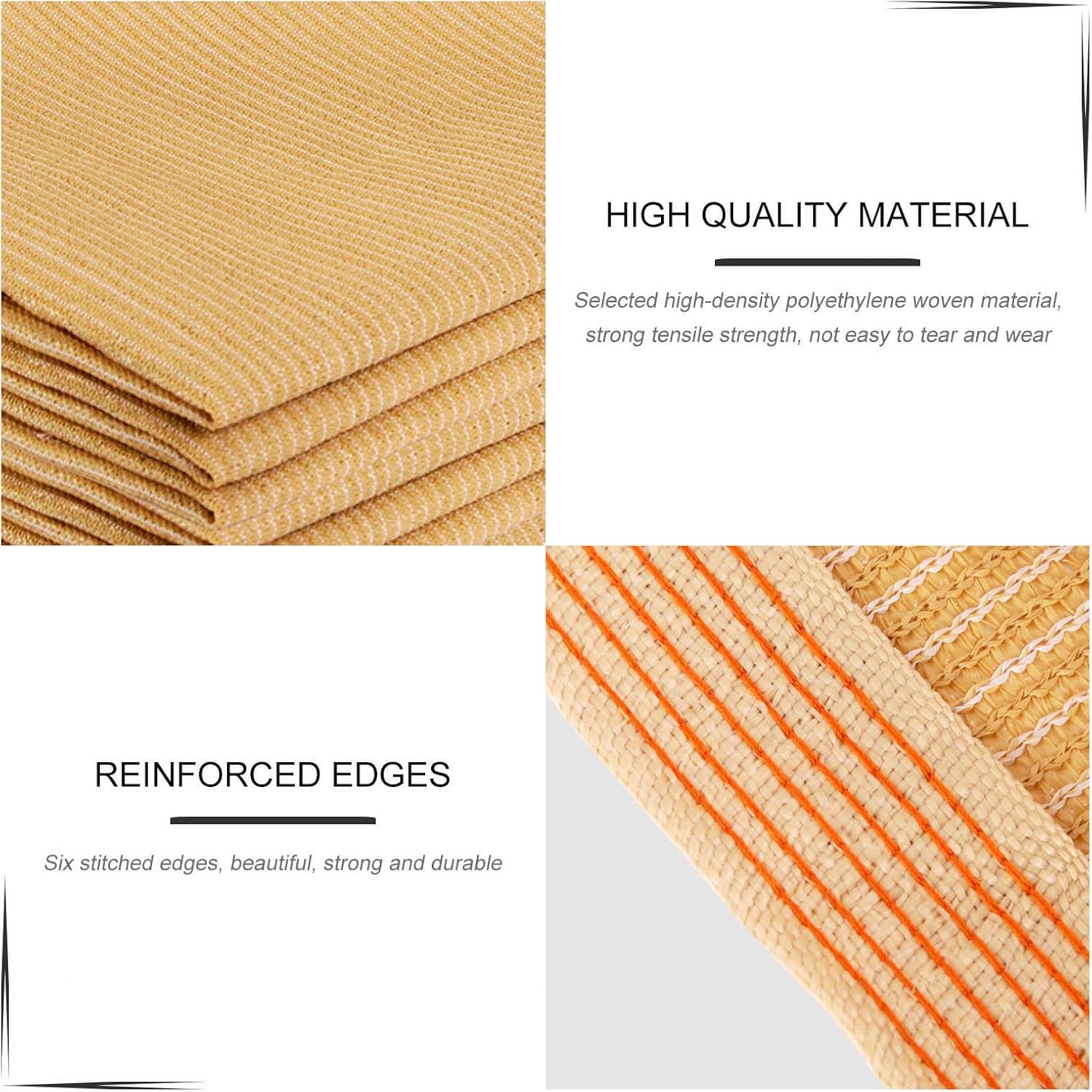 Jolan Shade Cloth for Pergola,Beige Shade Netting 1m 2m 3m 4m 5m 6m 7m 8m 9m,Shade Sails,90% Sunblock Shade Net,with Grommets,Shade Mesh Tarp, for Garden Greenhouse Patio Car,Beige-7x12m(23 * 39.4ft)