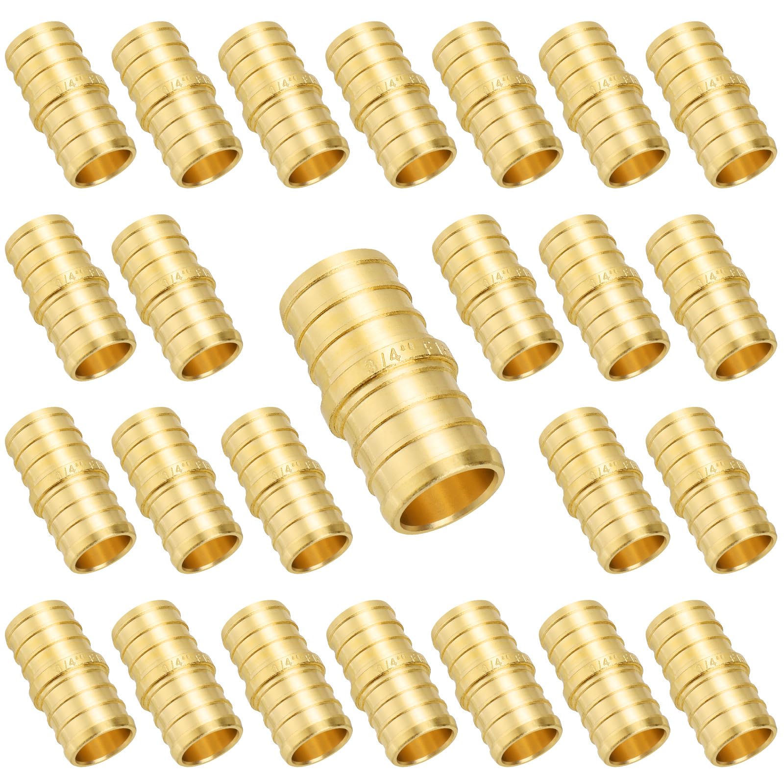 Photo 1 of (Znkiok 20 Pack)3/4 Inch Pex Coupling Fittings,3/4" Brass Fittings For Pex B And C Pipe,No Lead Brass,NSF,cUPC Certified.