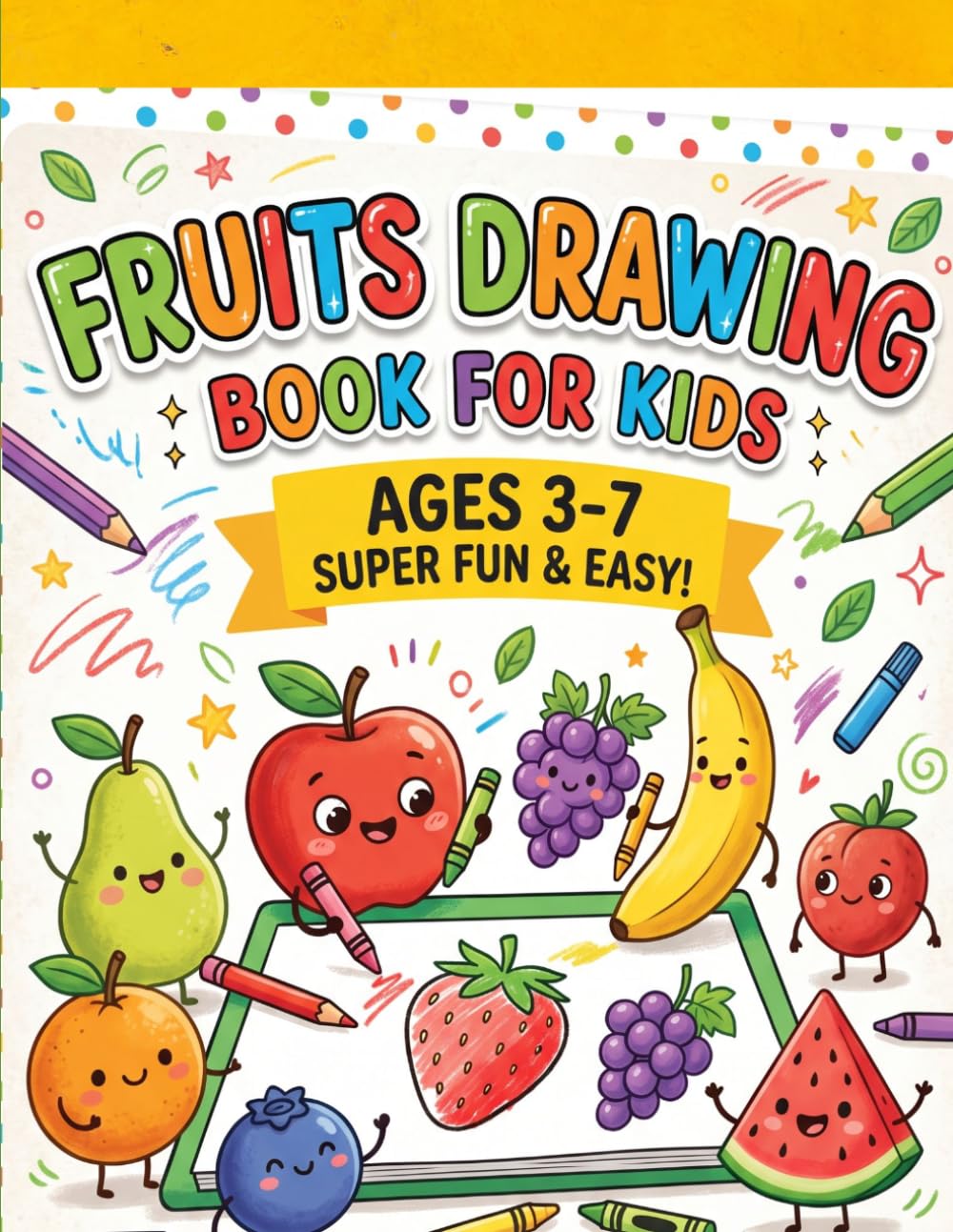 Fruit Drawing Book for Kids Ages 3–7: Fruit Drawing Book for Kids Ages 3–7: Fun Step-by-Step Learn to Draw and Color Fruits