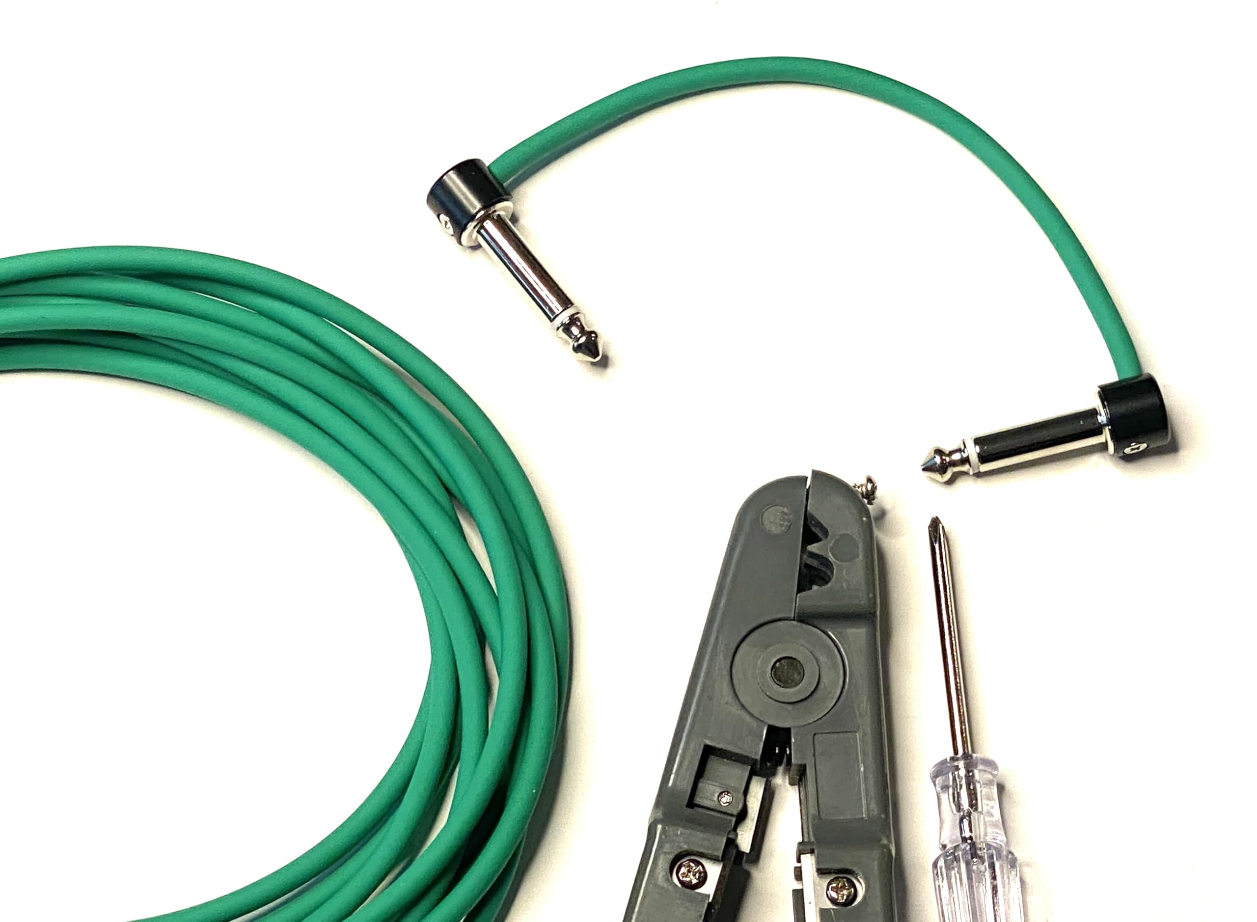 Lötfreies Gitarren-Pedal-Patchkabel-Set, 6 Stück, um DIY-Kabel für Pedalboard herzustellen (grünes Kabel-Set)