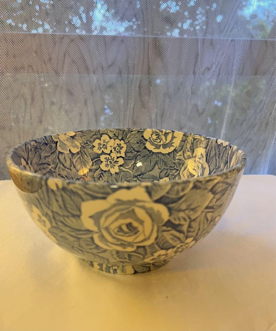 新品】バーレイ ブルー ビクトリアンチンツボウル Burleigh