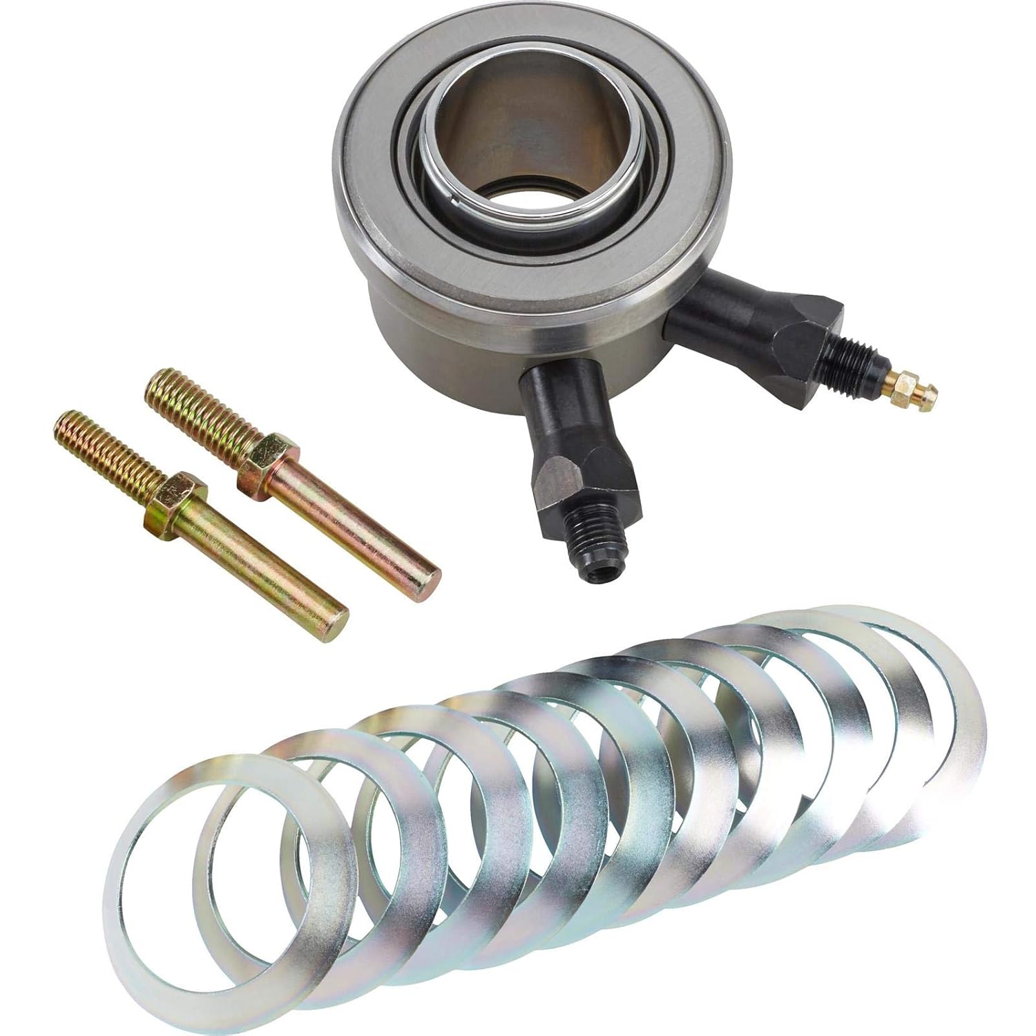 Speedway Motors Chevy Hydraulic Throwout Bearing Kit for GM 3/4-Speed & TKO-500/600 5-Speeds, Simplified Install with Anti-Rotation Studs & Air Gap Shims, Fits Small Block Chevy (SBC)