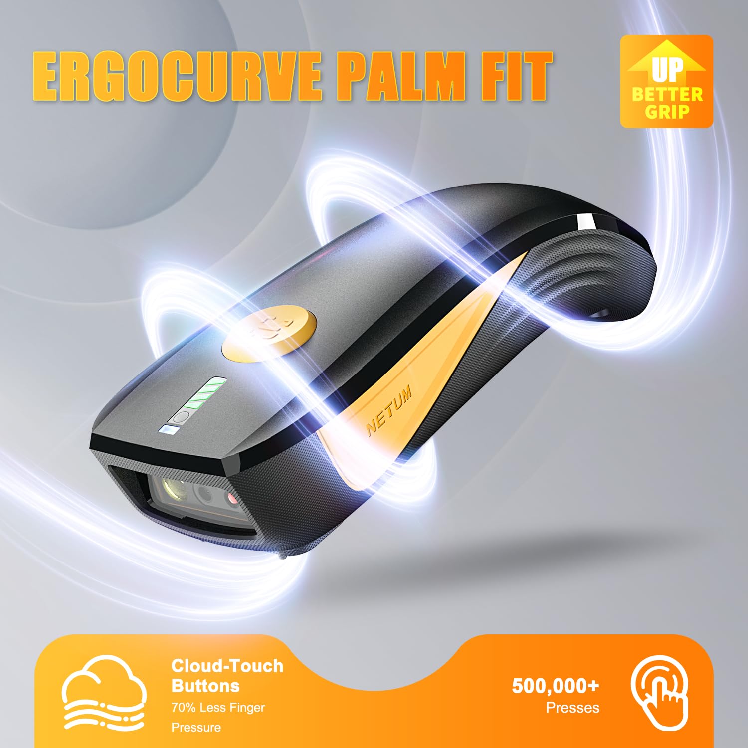 NETUM CS7501 Escáner de Código QR – Escáner de Código de Barras Bluetooth Mejorado, Mini Lector de Código de Barras Portátil 1D y 2D para Gestión de Inventario, Escáner de Imágenes Inalámbrico