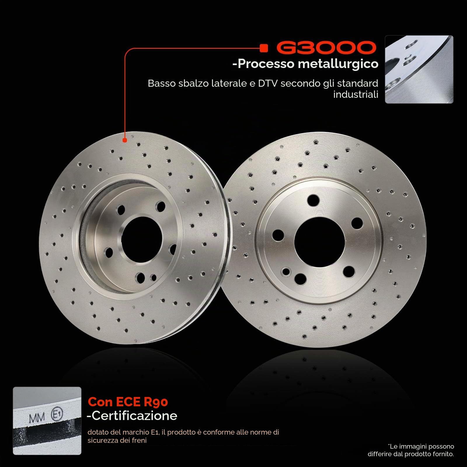 Frankberg Set di dischi freno incl. 2x Dischi Freno Anteriore Ventilato Diametro295mm Compatibile con B-Class W242 W246 GLClasse A X156 Replace# A2464212512, 2464212512