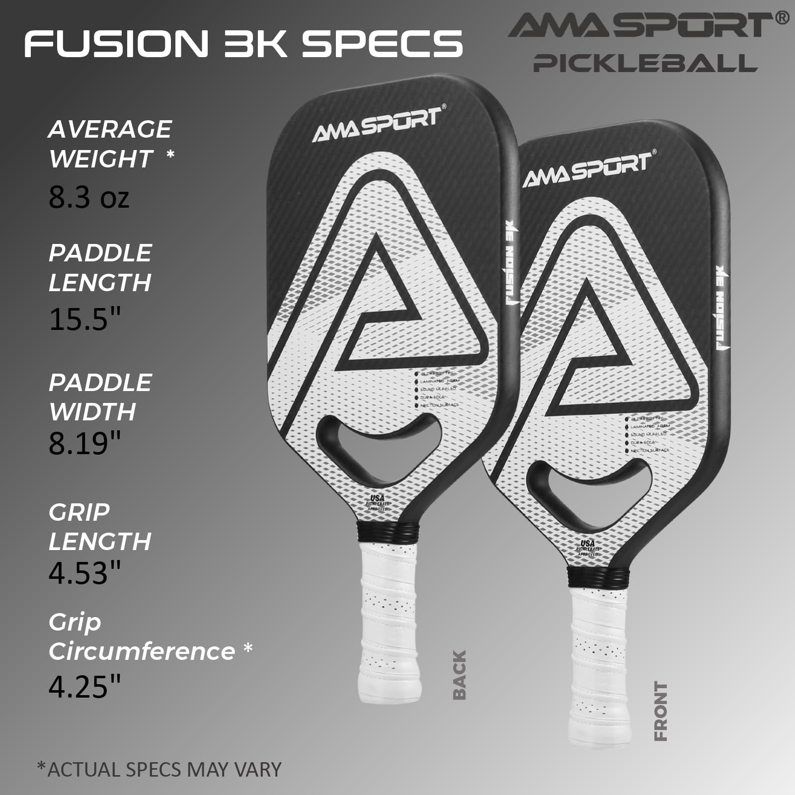 AMA SPORT FUSION 3Kピックルボールパドル Pickleball AMA Sport