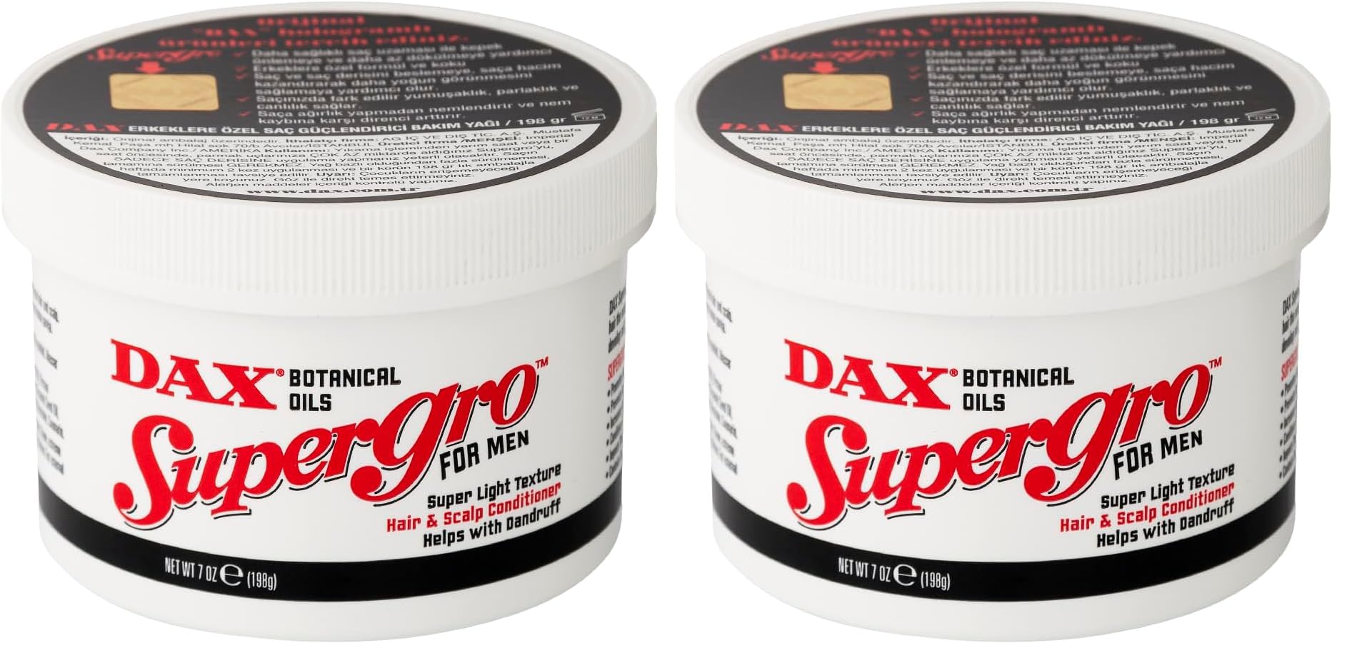DAX Supergro For Men-Erkekler İçin Saç Bakım Yağı 198Gr (2 paketi)