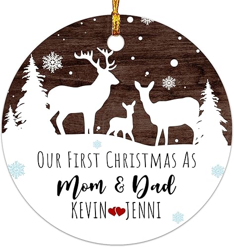 Miniatura 11 de BigTees ORN-BTG1000OR-DS15 - Adorno personalizado para el Sr. y la Sra. Adorno personalizado para el nombre del Sr. y la Sra. Primero como pareja